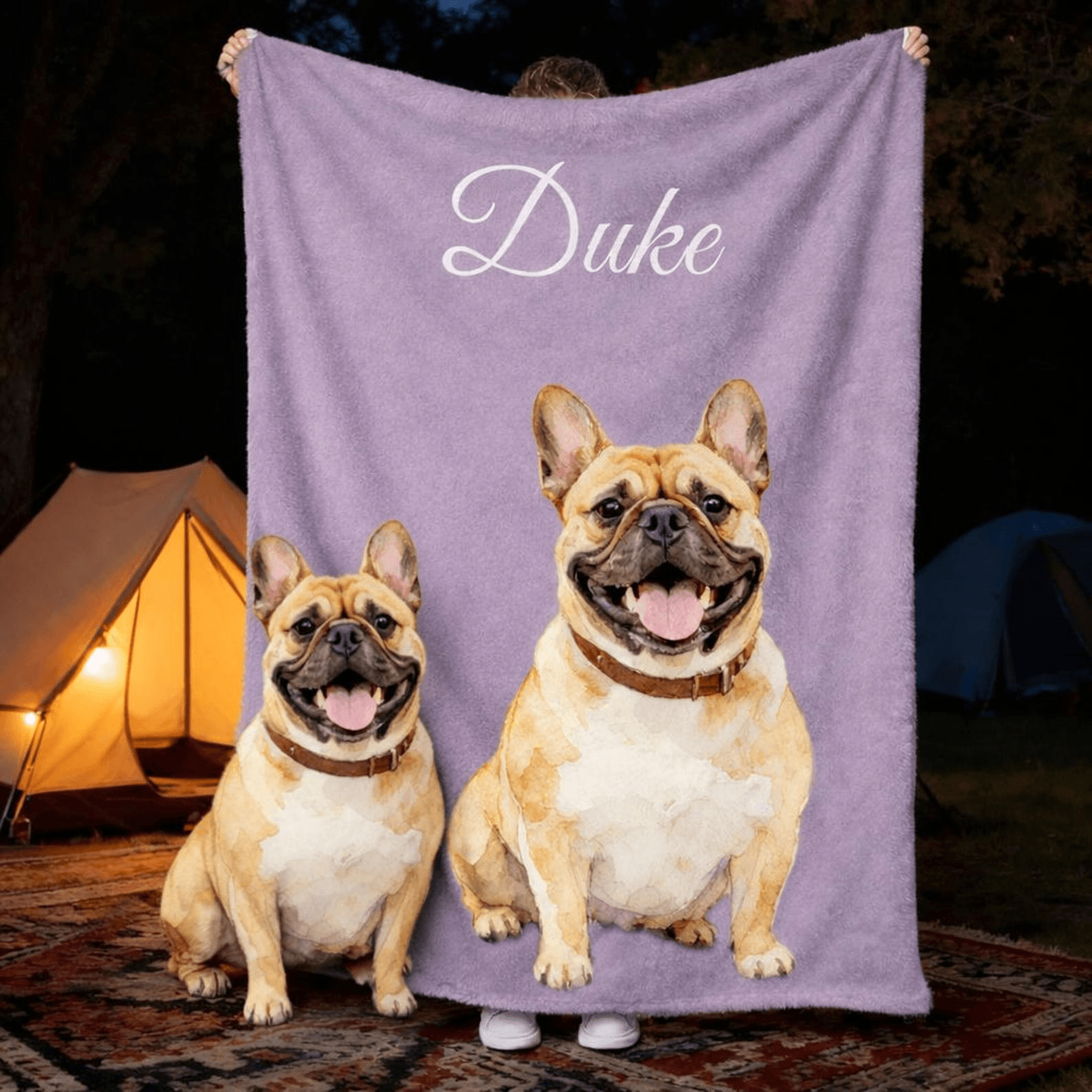 personalized pet photo flannel blanket – custom dog portrait memorial throw gift for pet lovers