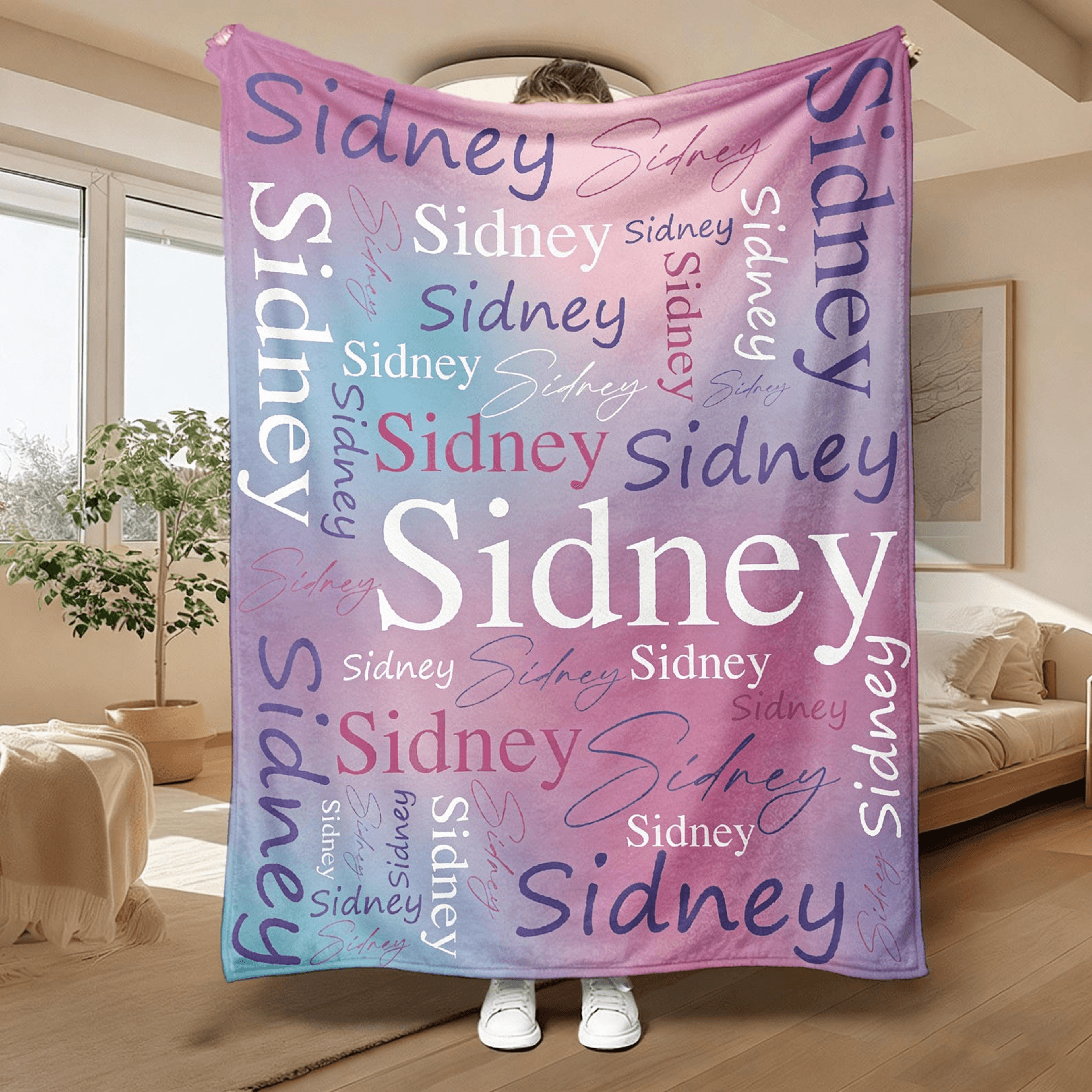 personalized kids name flannel blanket – custom cozy throw for babies, kids & teen girls