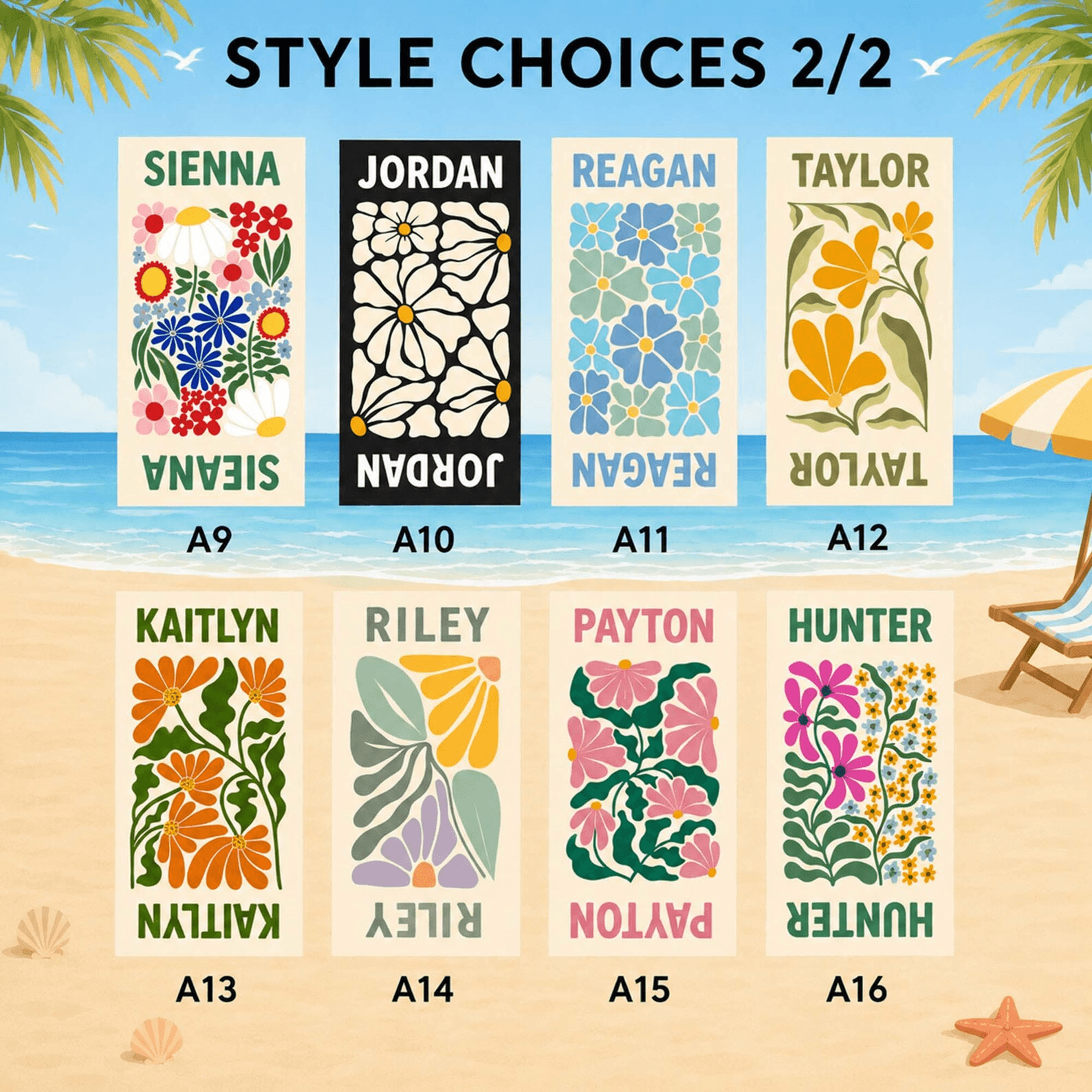 retro flower personalized beach towel with name – custom pool towel for girls, vacations & summer fun
