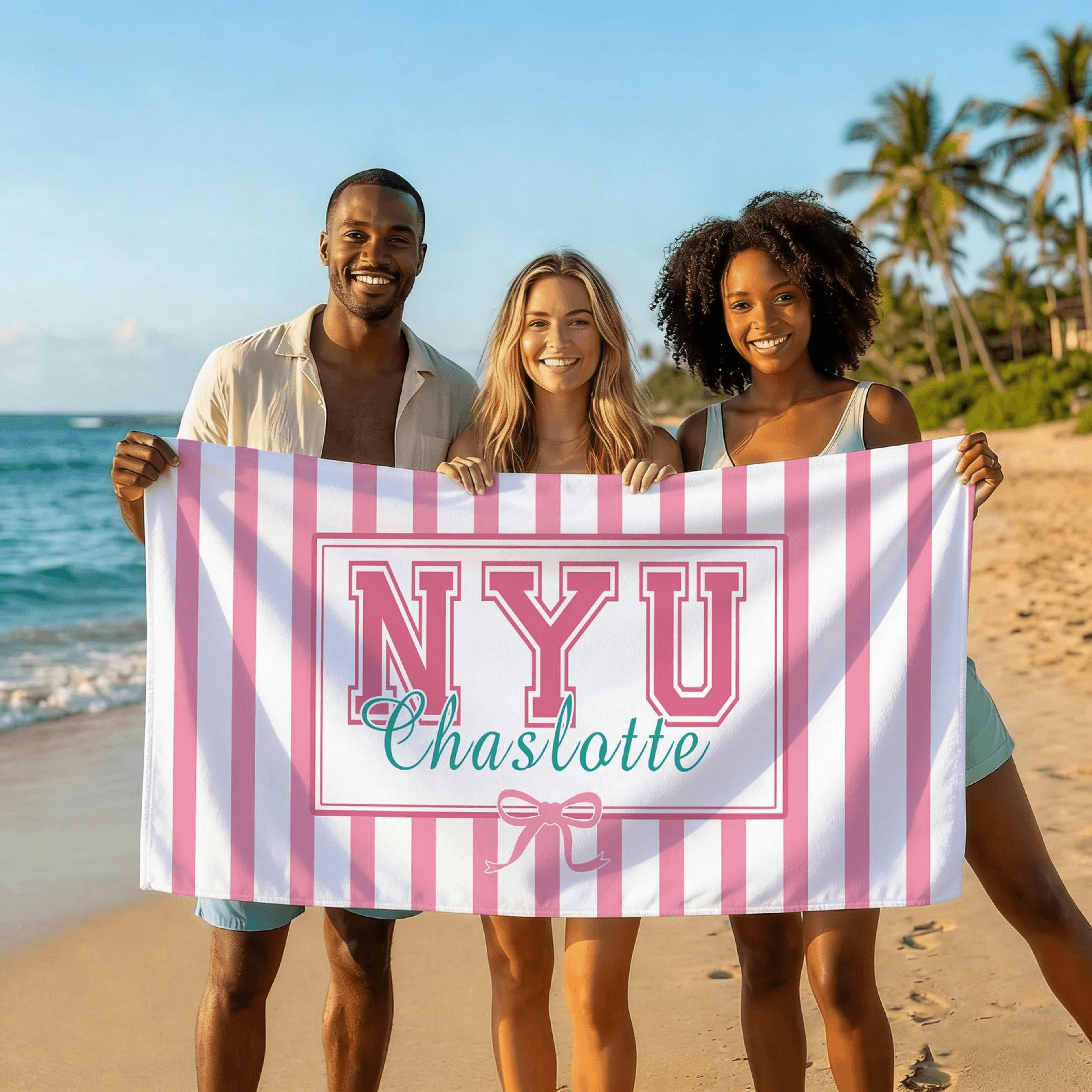 custom college graduation beach towel personalized class of 2026 university graduation gift