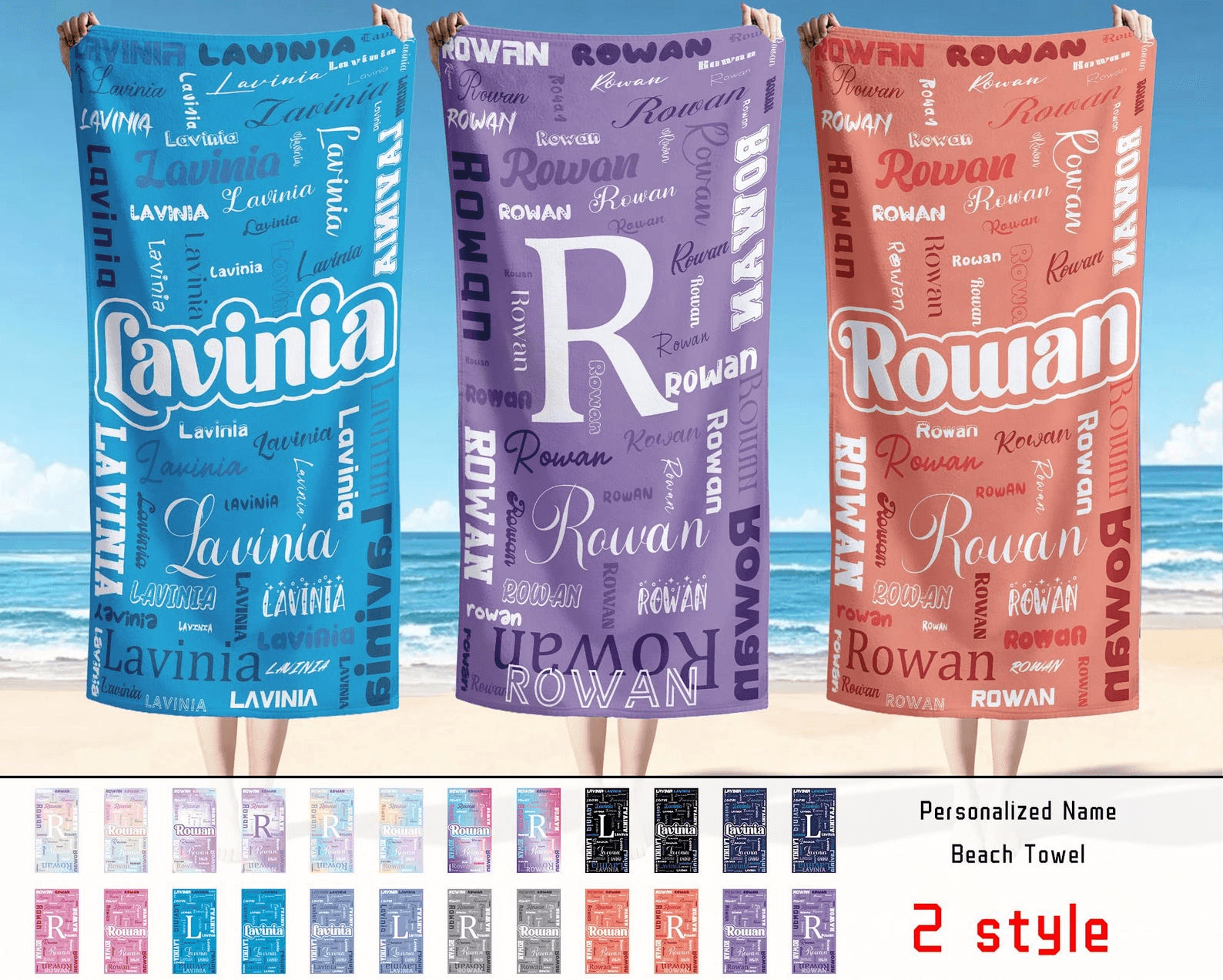 personalized name beach towel custom vacation gift for beach and pool lovers