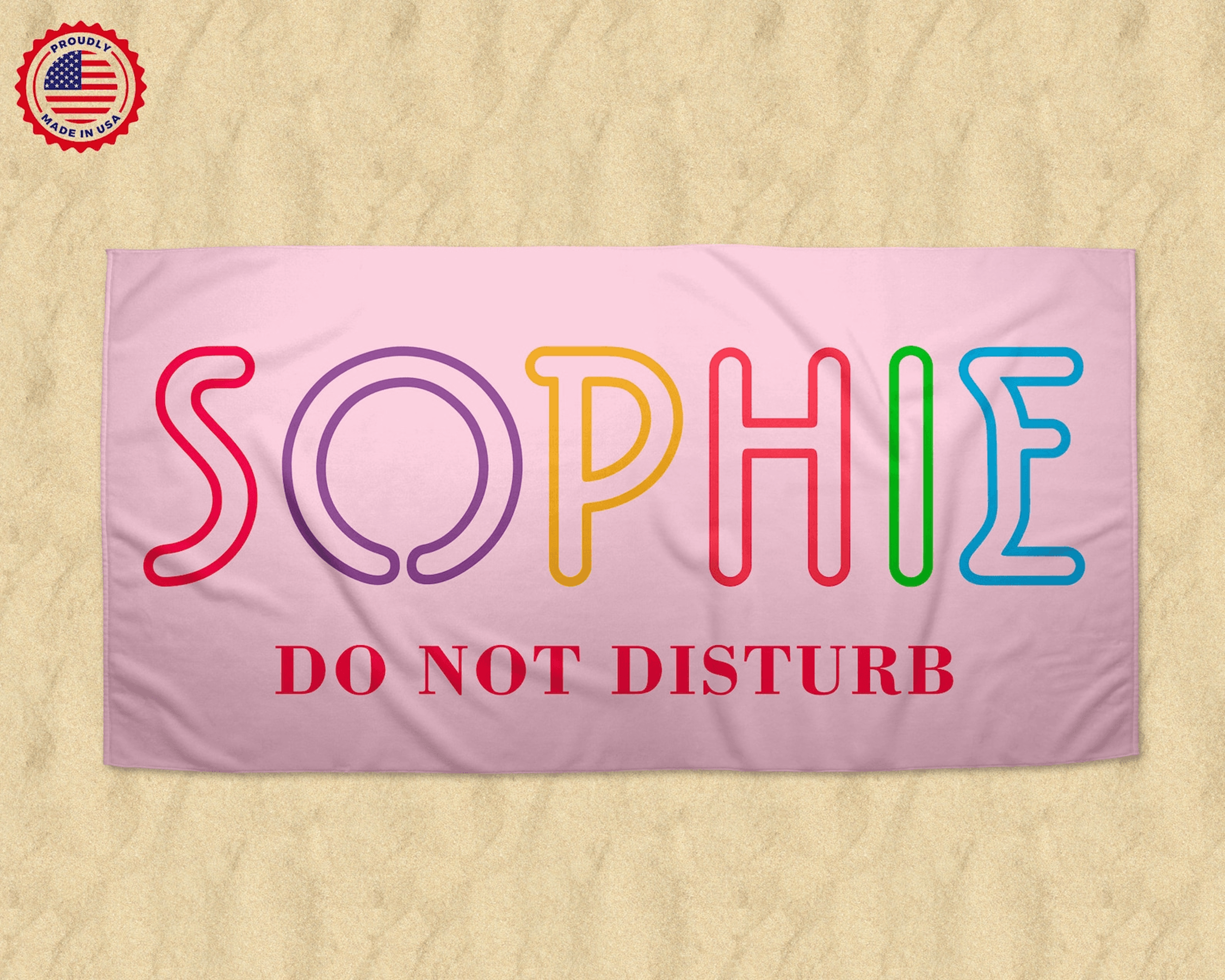 personalized flamingo beach towel with custom name – tropical kids pool & beach towel