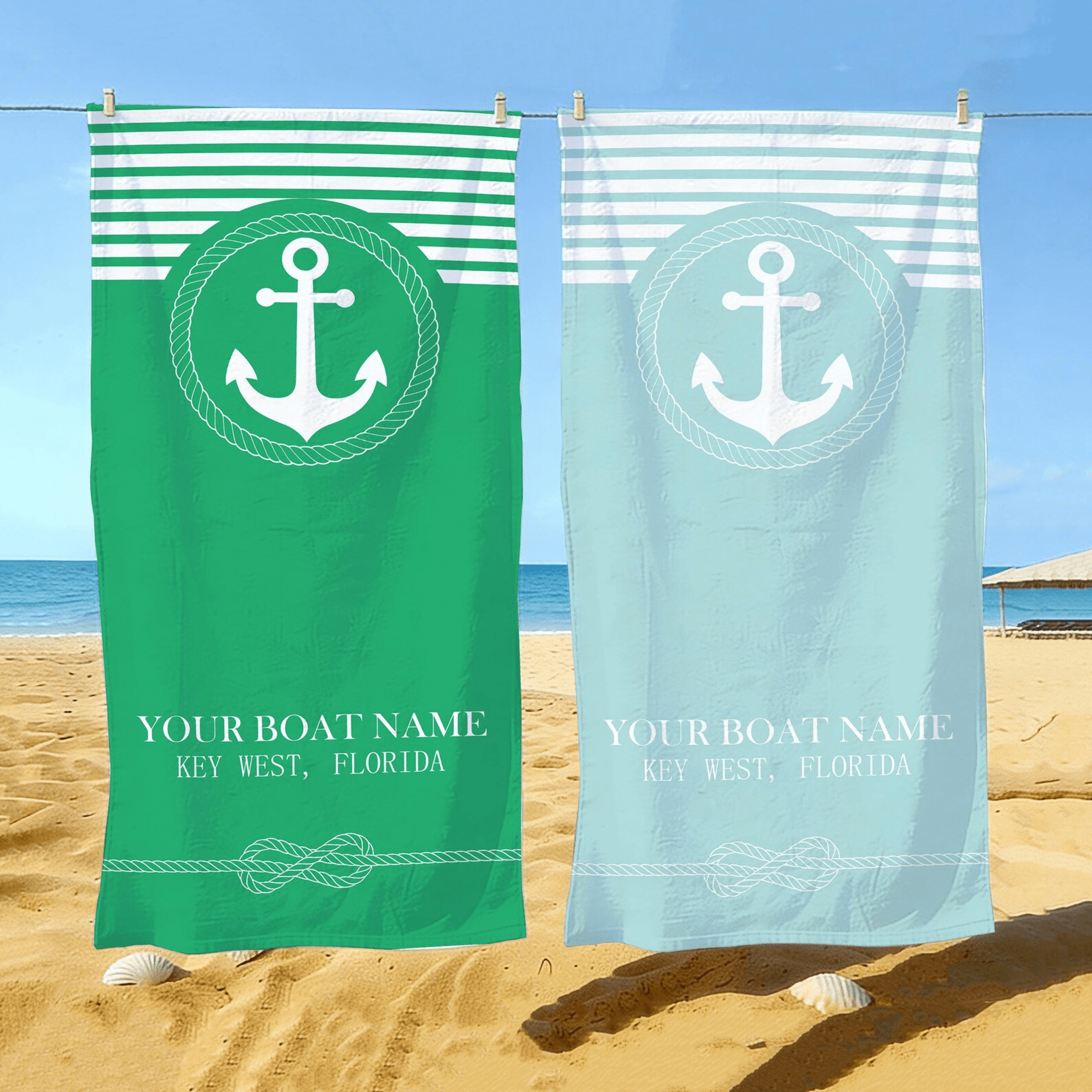 personalized anchor beach towel with custom name – nautical gift for boat owners and coastal adventures