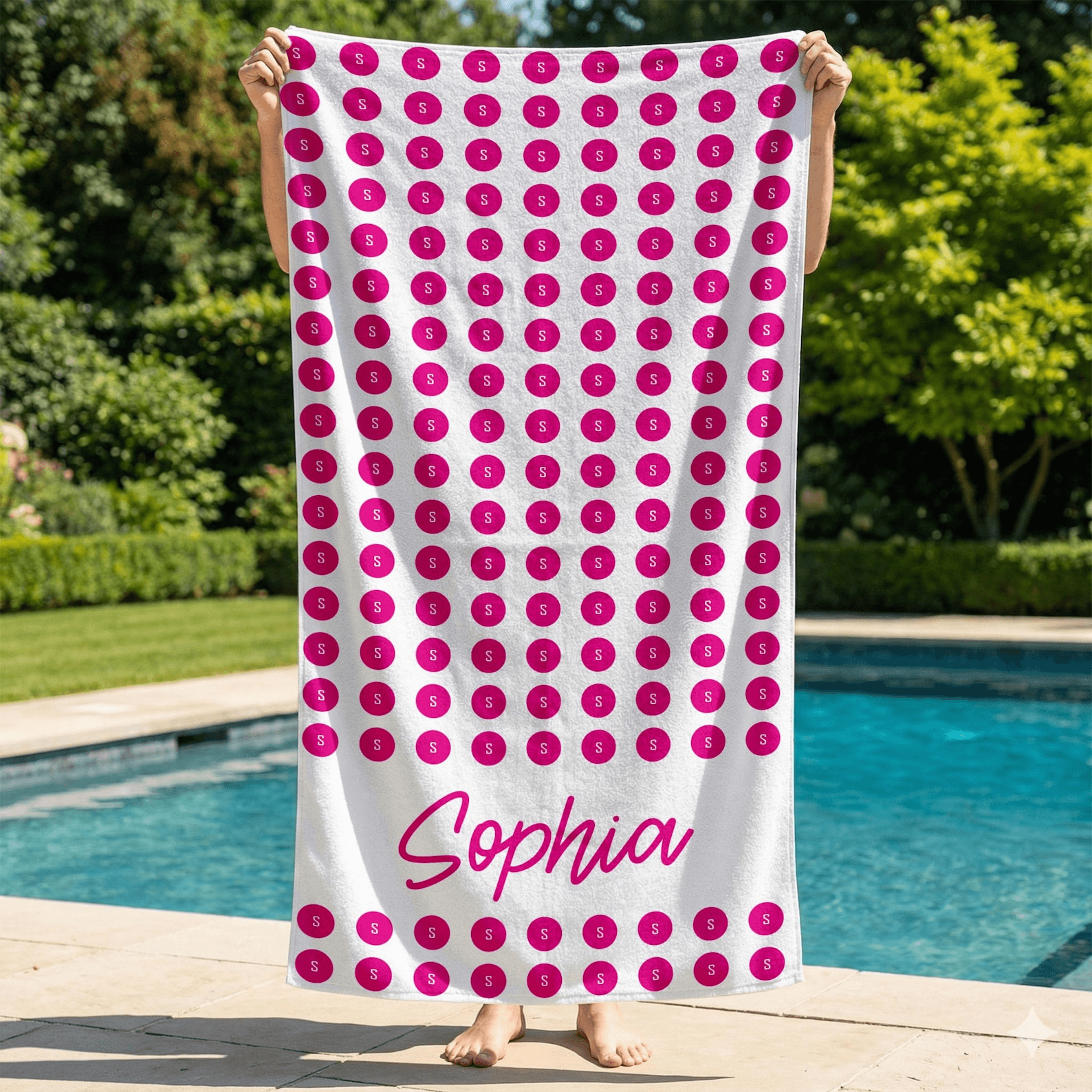 personalized beach towel with name custom pool towel monogram summer gift for girls