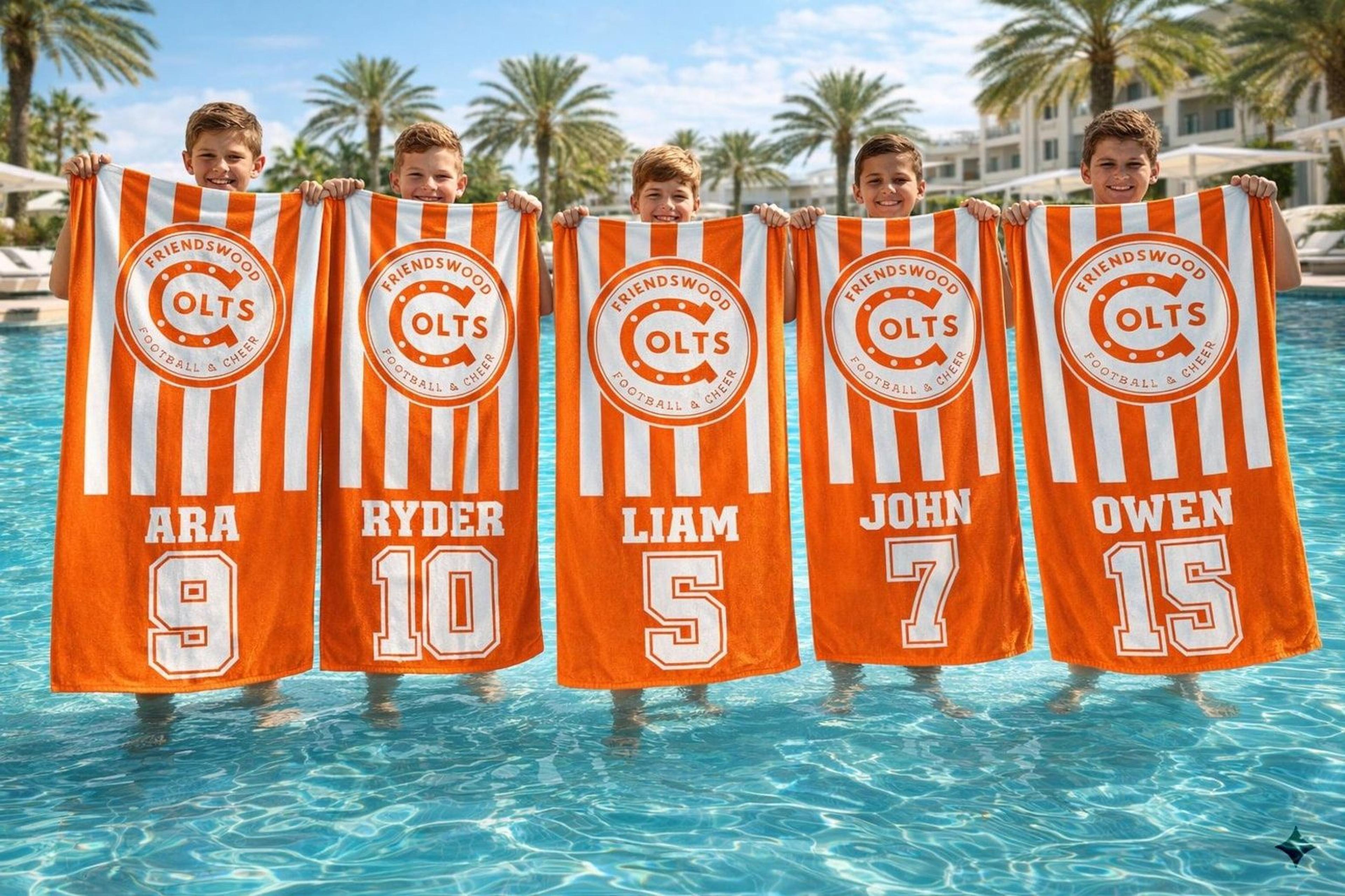 personalized team beach towel custom school and sports team gift