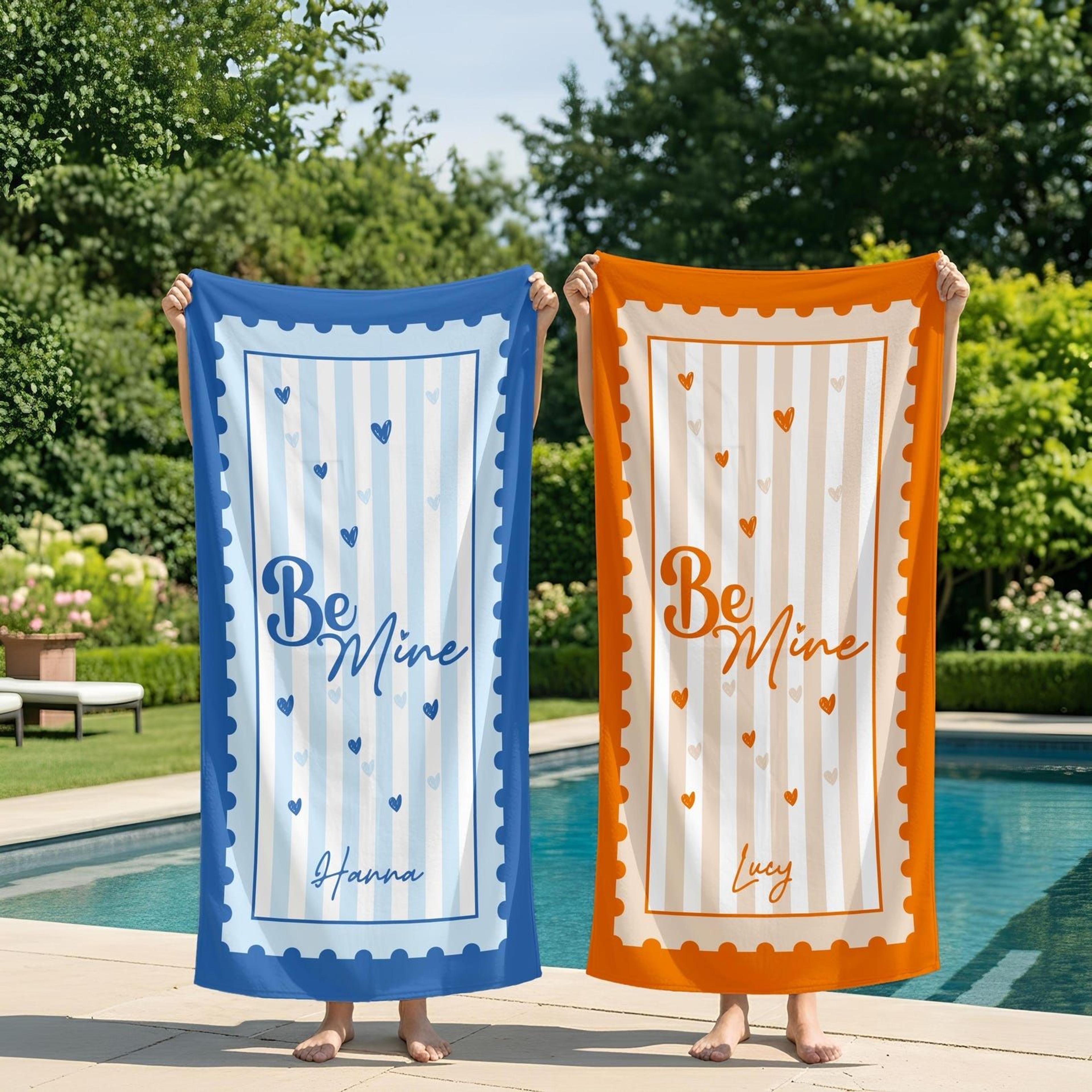 coquette valentine beach towel be mine heart bow pool towel gift