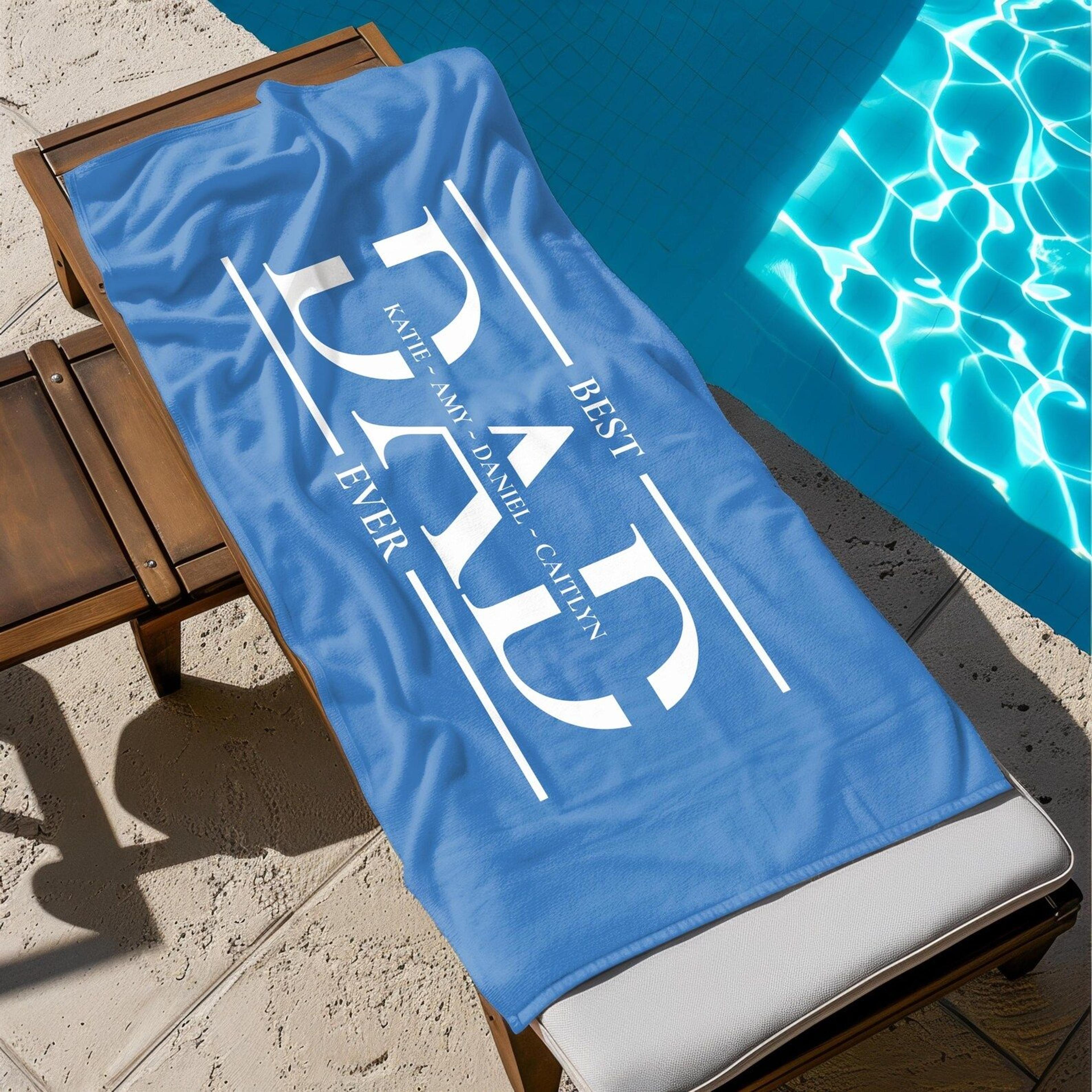 personalized grandpa beach towel father's day custom gift with name