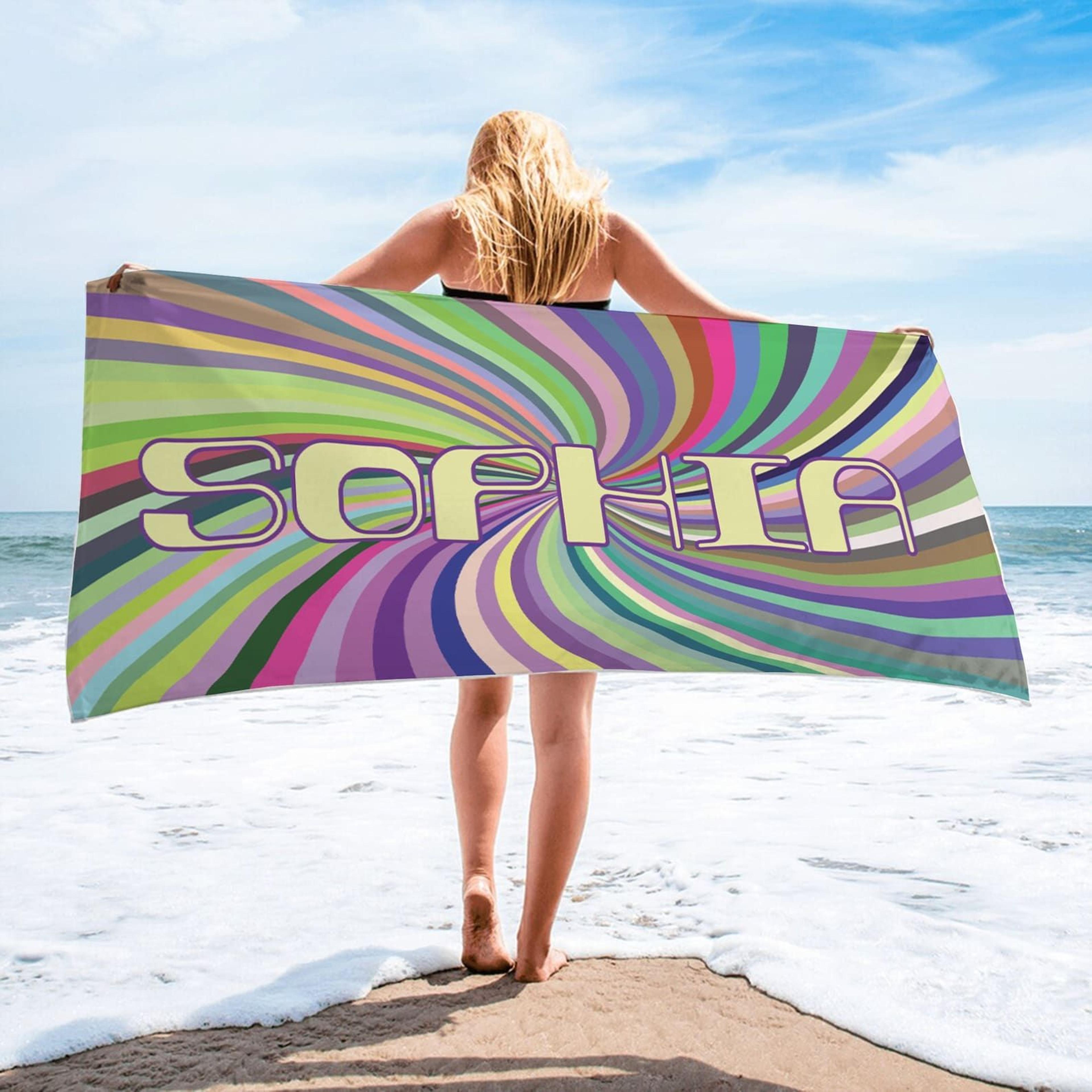 personalized whirlpool beach towel custom name summer vacation squad gift