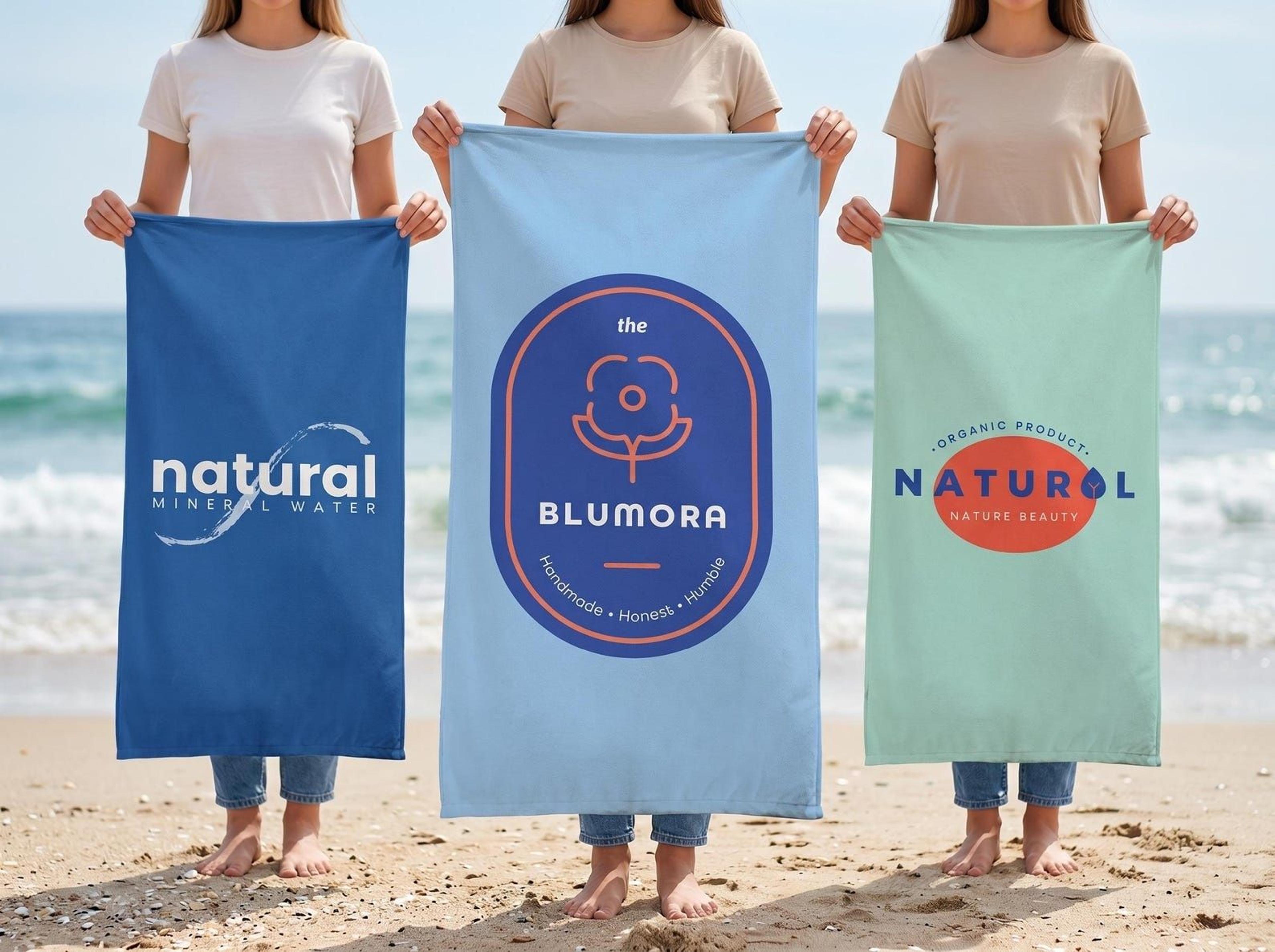 custom logo beach towel for business branding – personalized promotional towel for events & giveaways