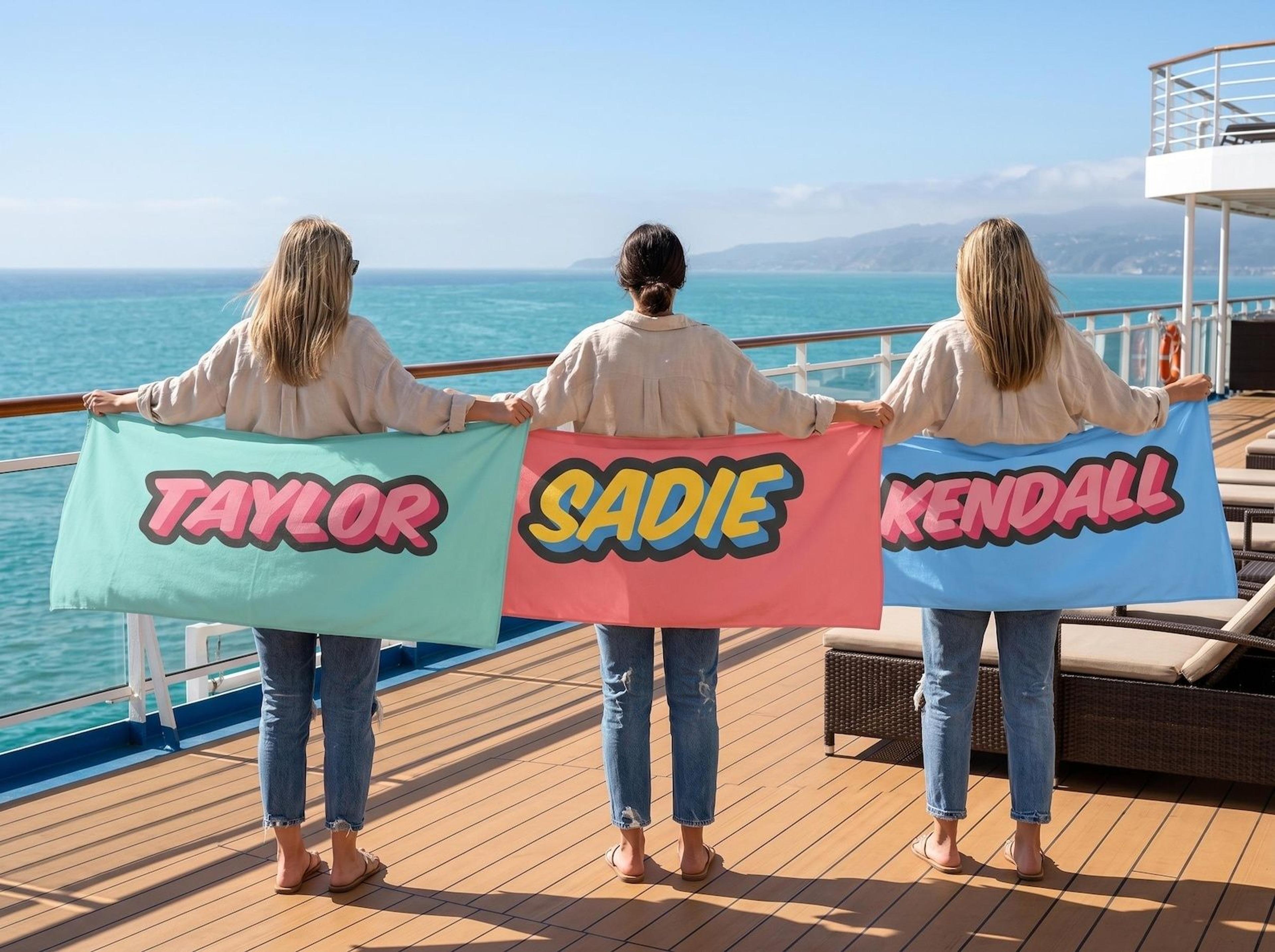 bold personalized beach towel with name – custom colorful pool towel for kids, adults & vacation fun