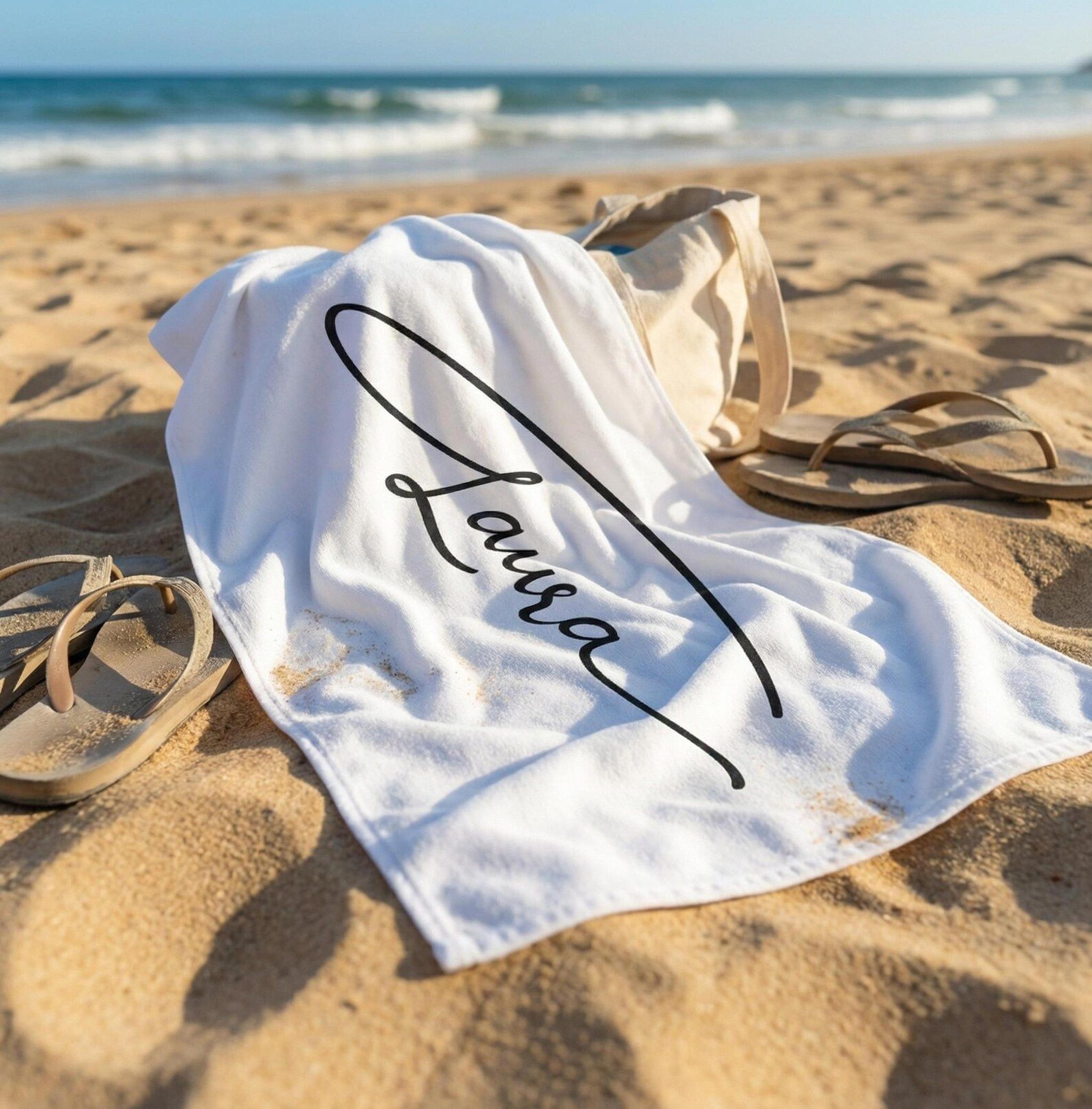 personalized kids beach towel with name – custom colorful pool towel for children & summer adventures