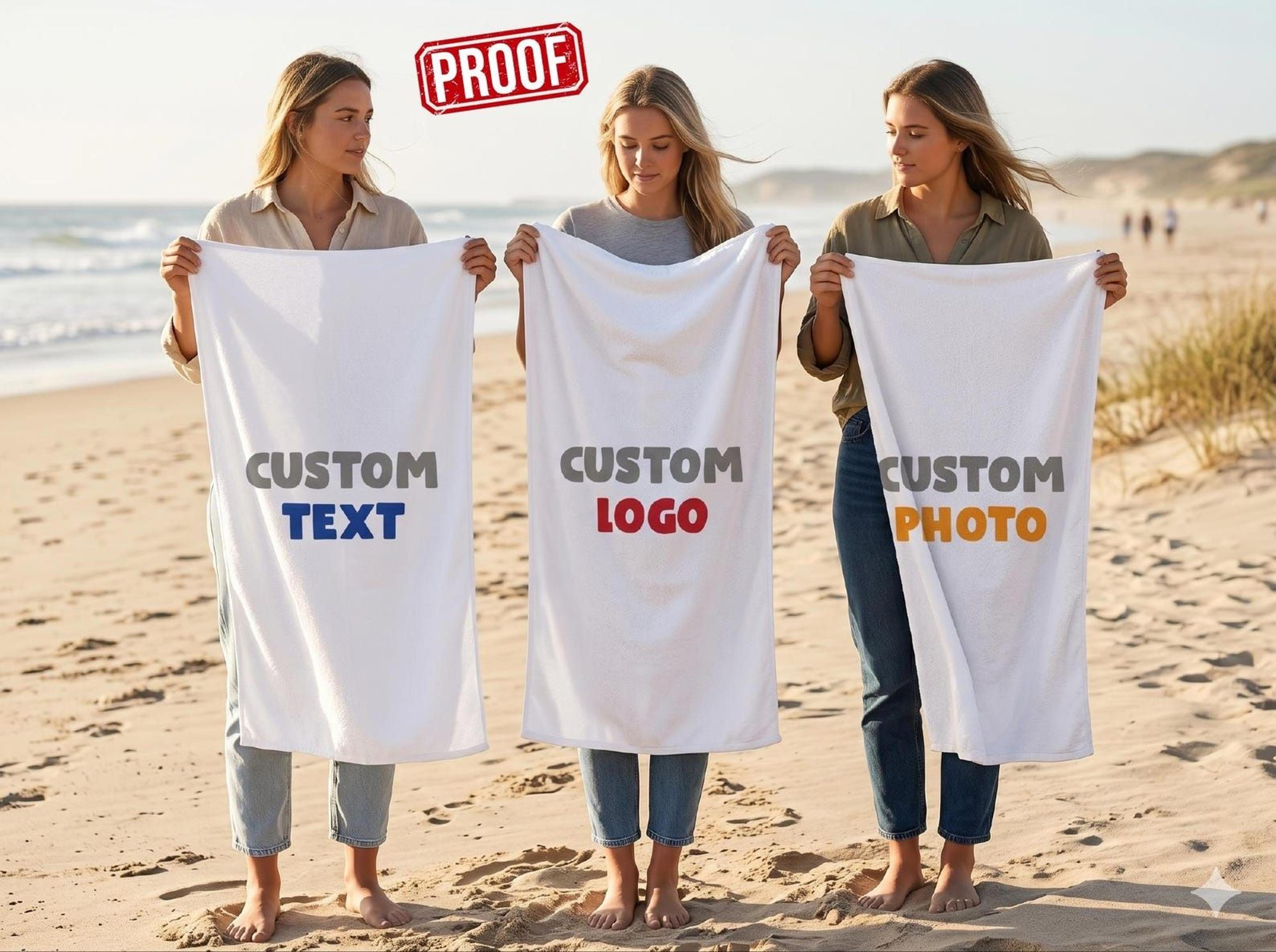 custom logo beach towel for business branding – personalized corporate gift & promotional pool towel