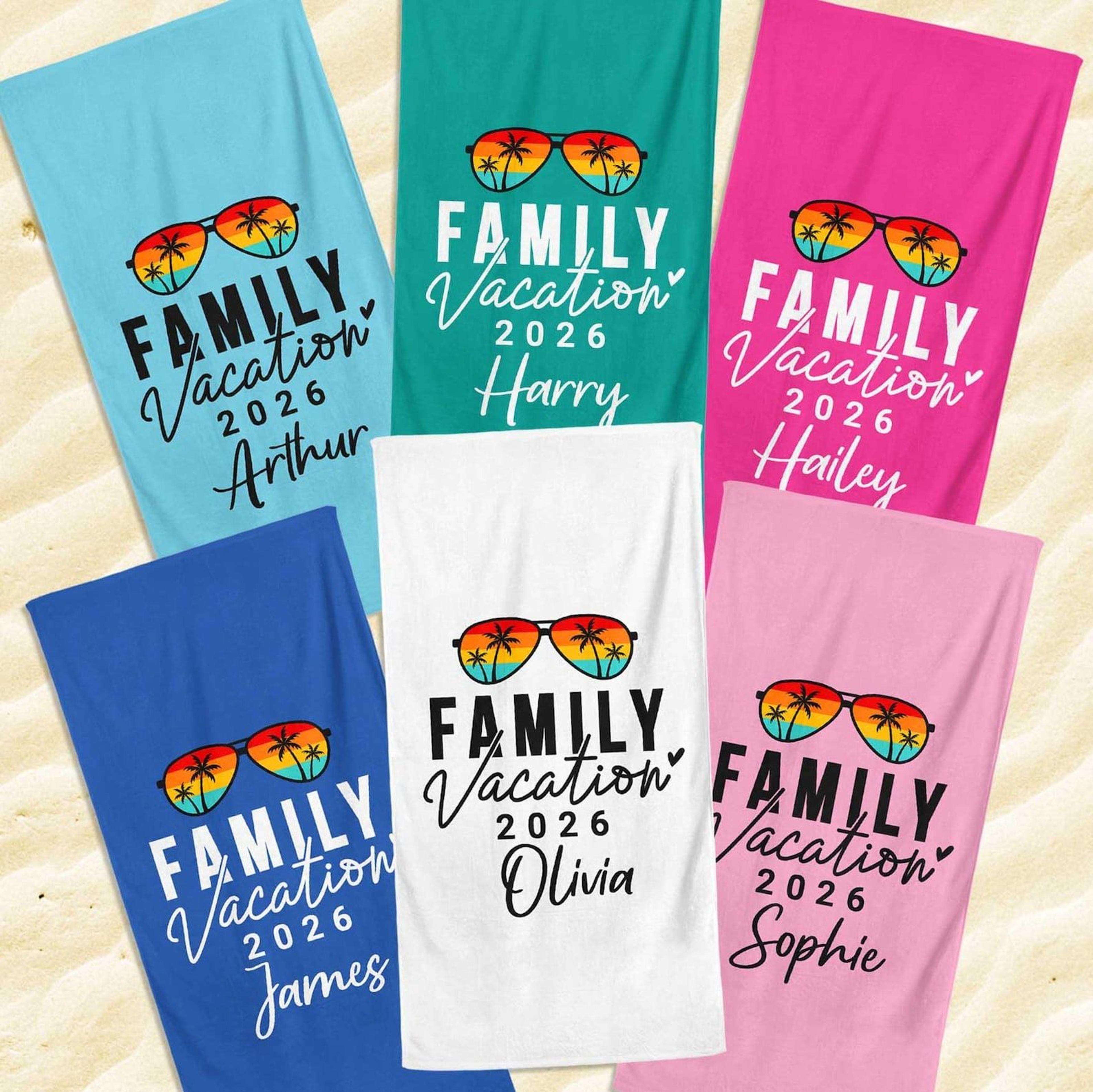 personalized family vacation beach towel 2026 – custom hawaii trip towel for family travel & summer memories