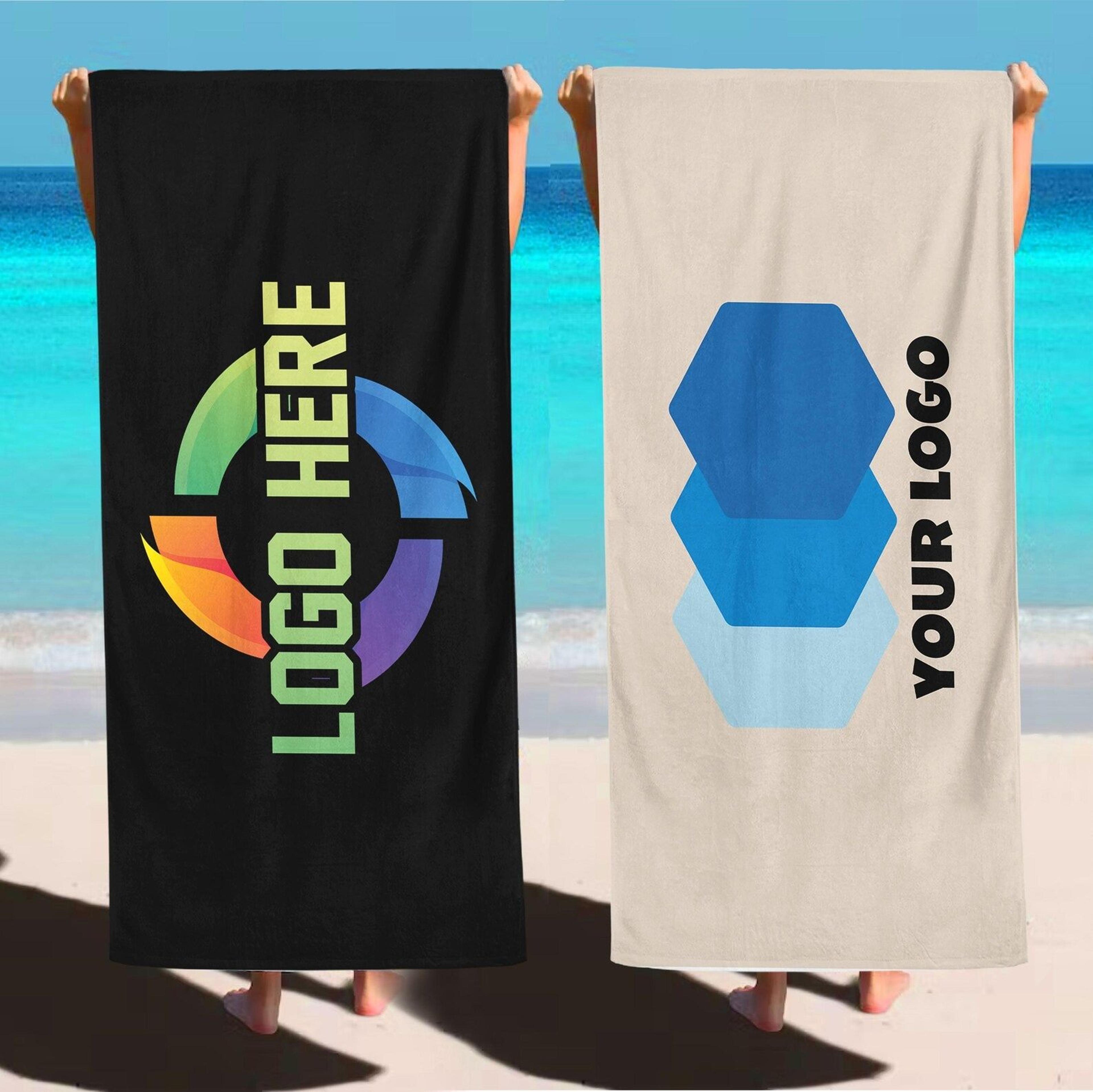 custom logo beach towel – personalized corporate gift for clients, employees & events