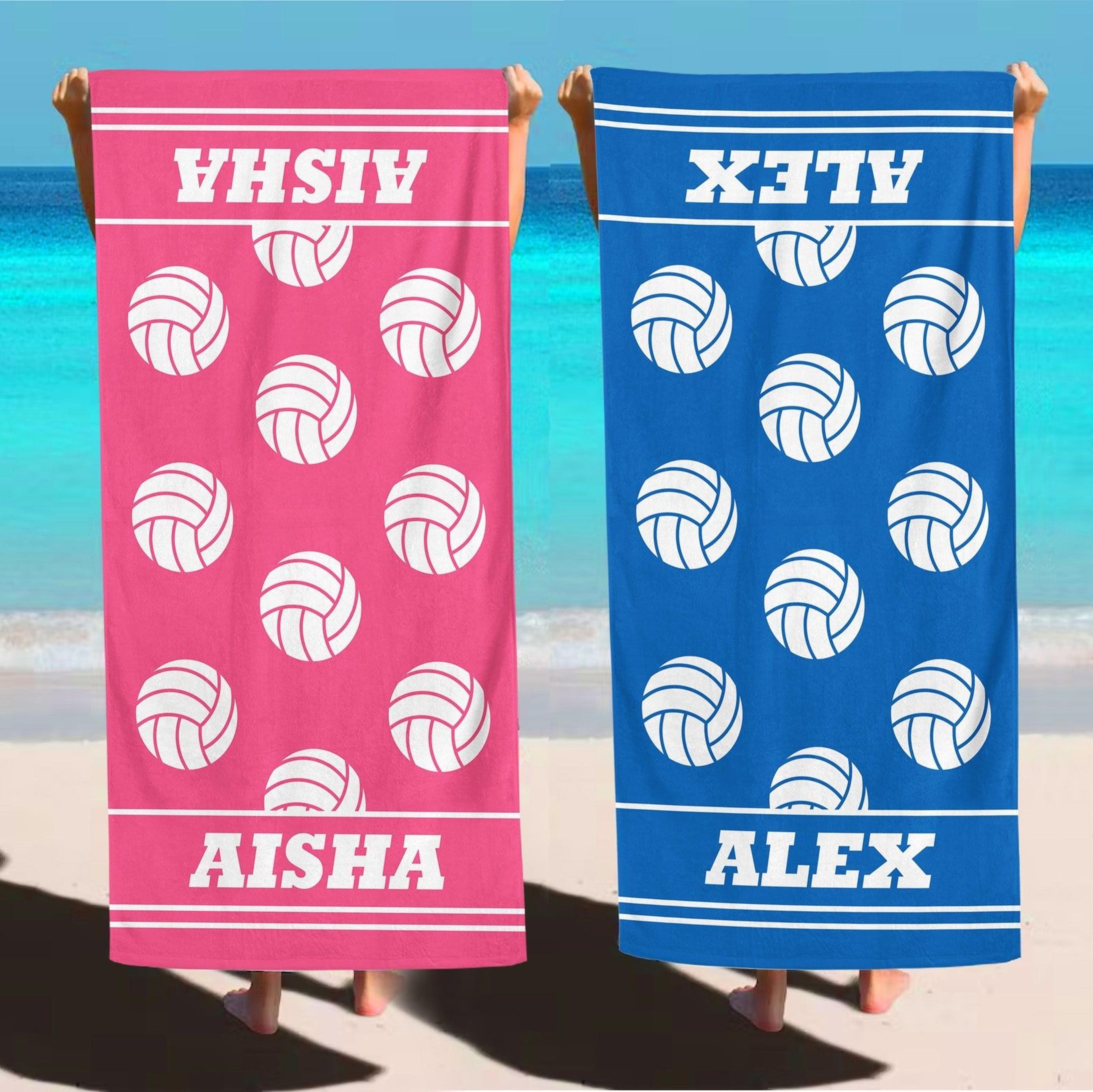 personalized volleyball beach towel – custom team player gift for athletes & coaches
