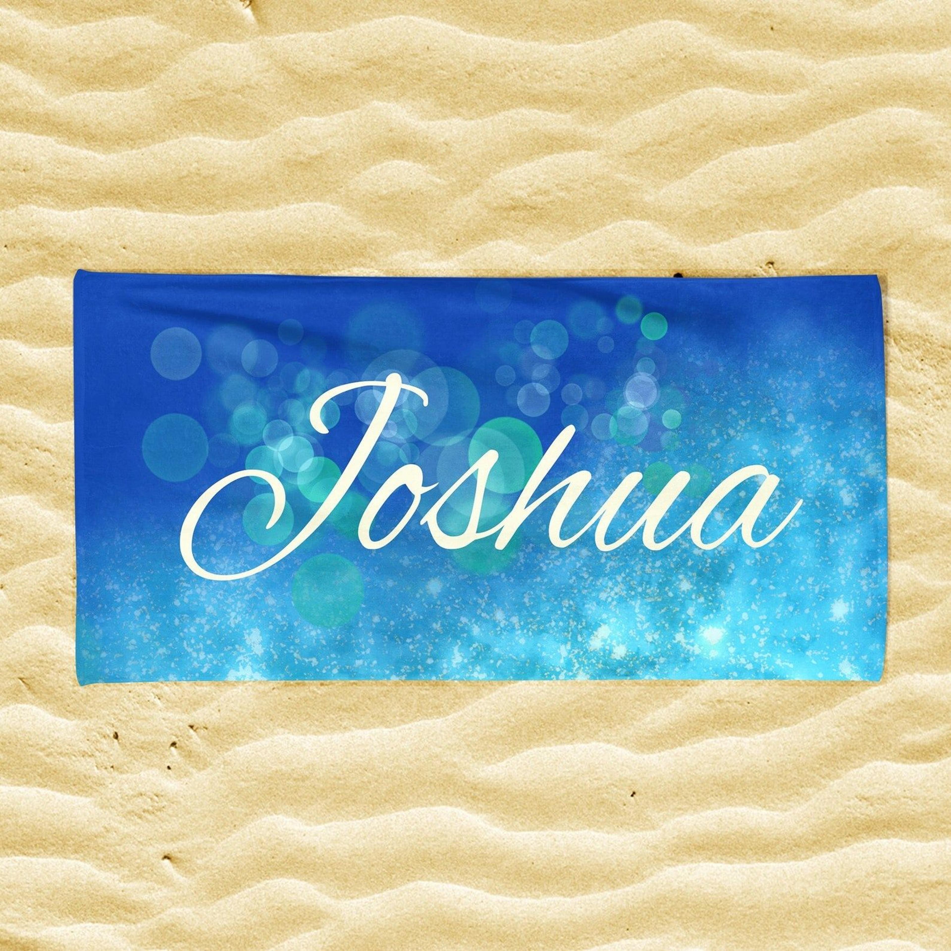 personalized beach towel with custom name – summer pool & vacation gift