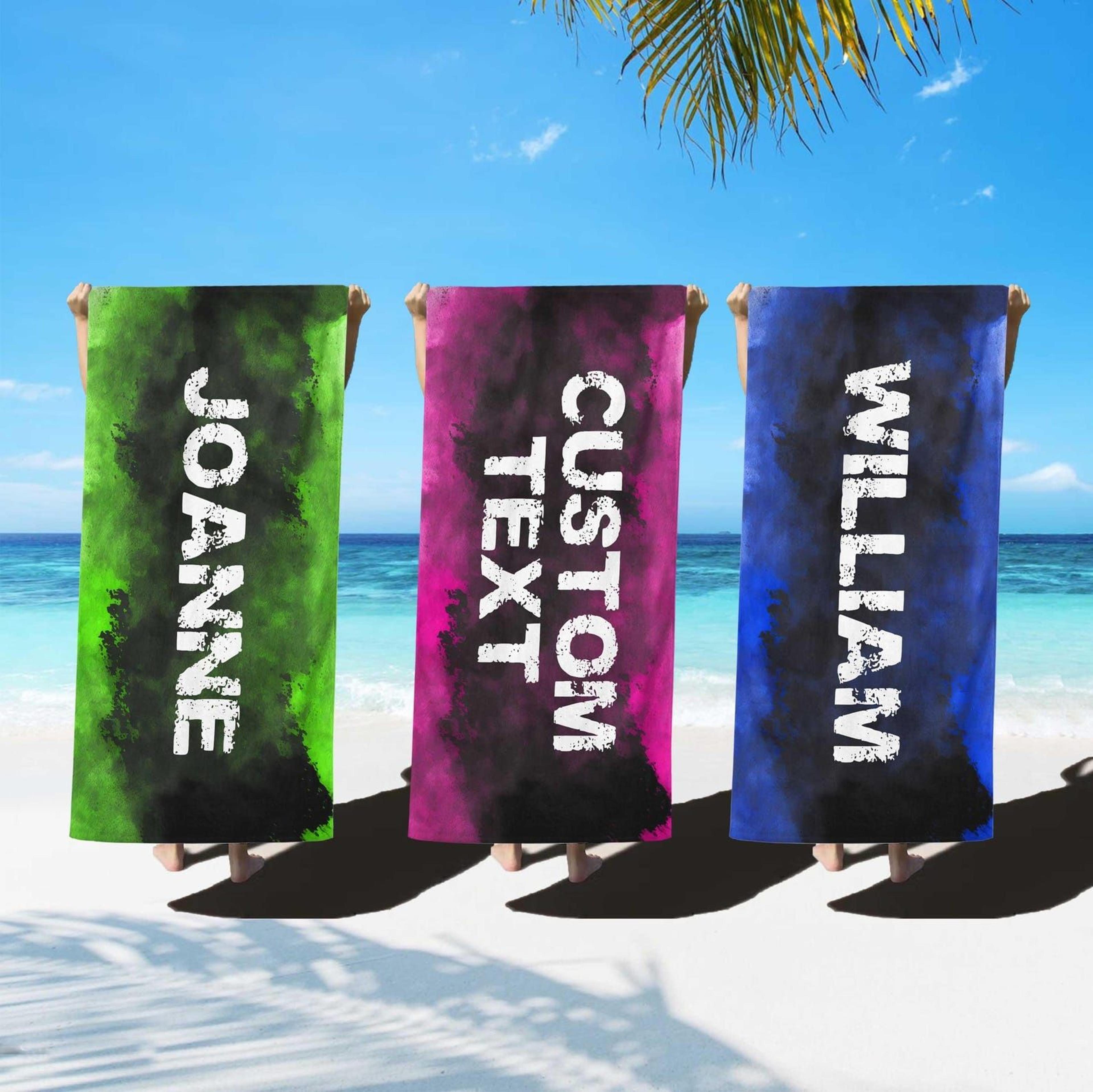 custom name beach towel – personalized summer gift for friends & beach lovers