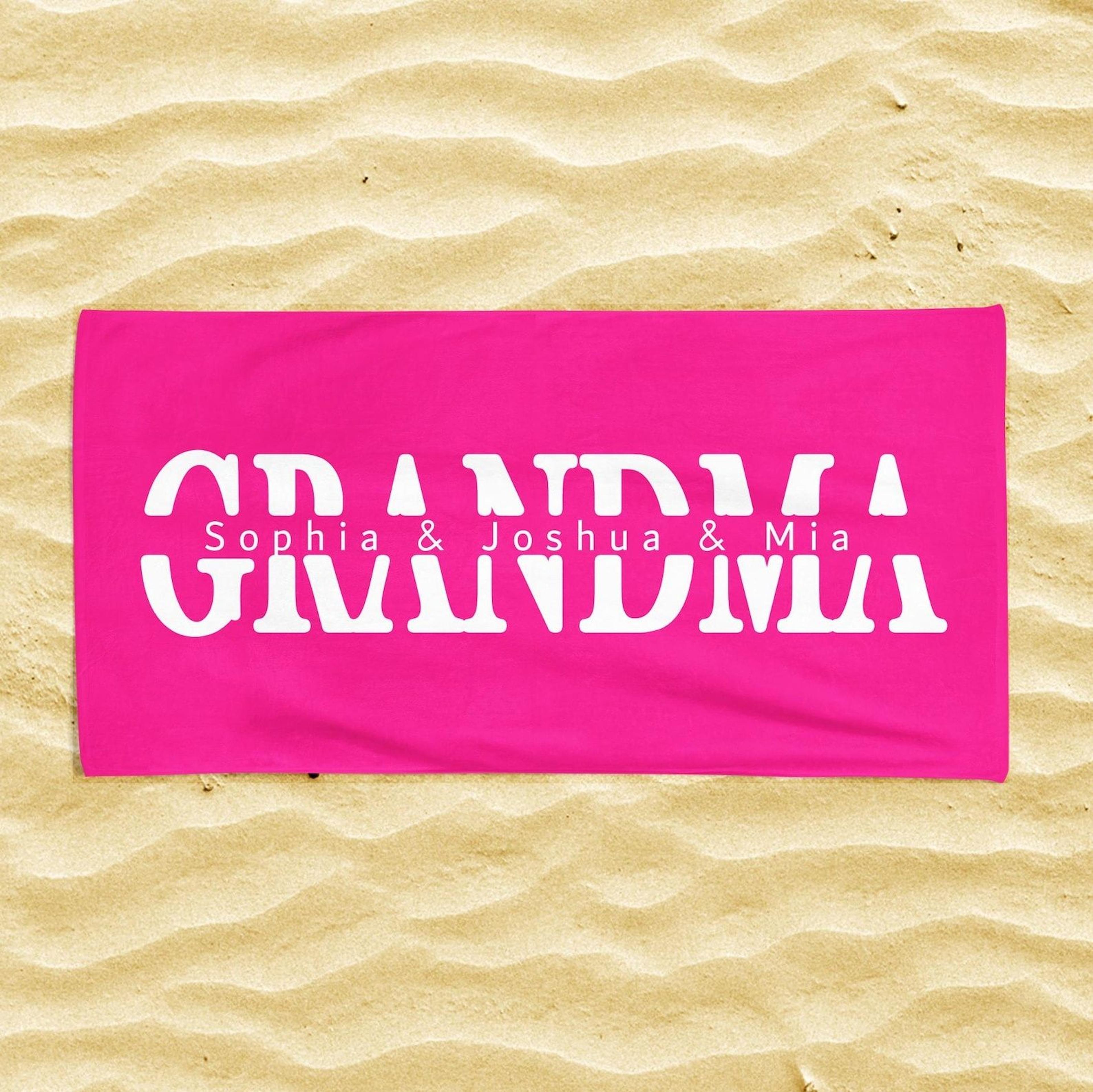 personalized grandma beach towel – custom nana gift for birthdays & summer fun