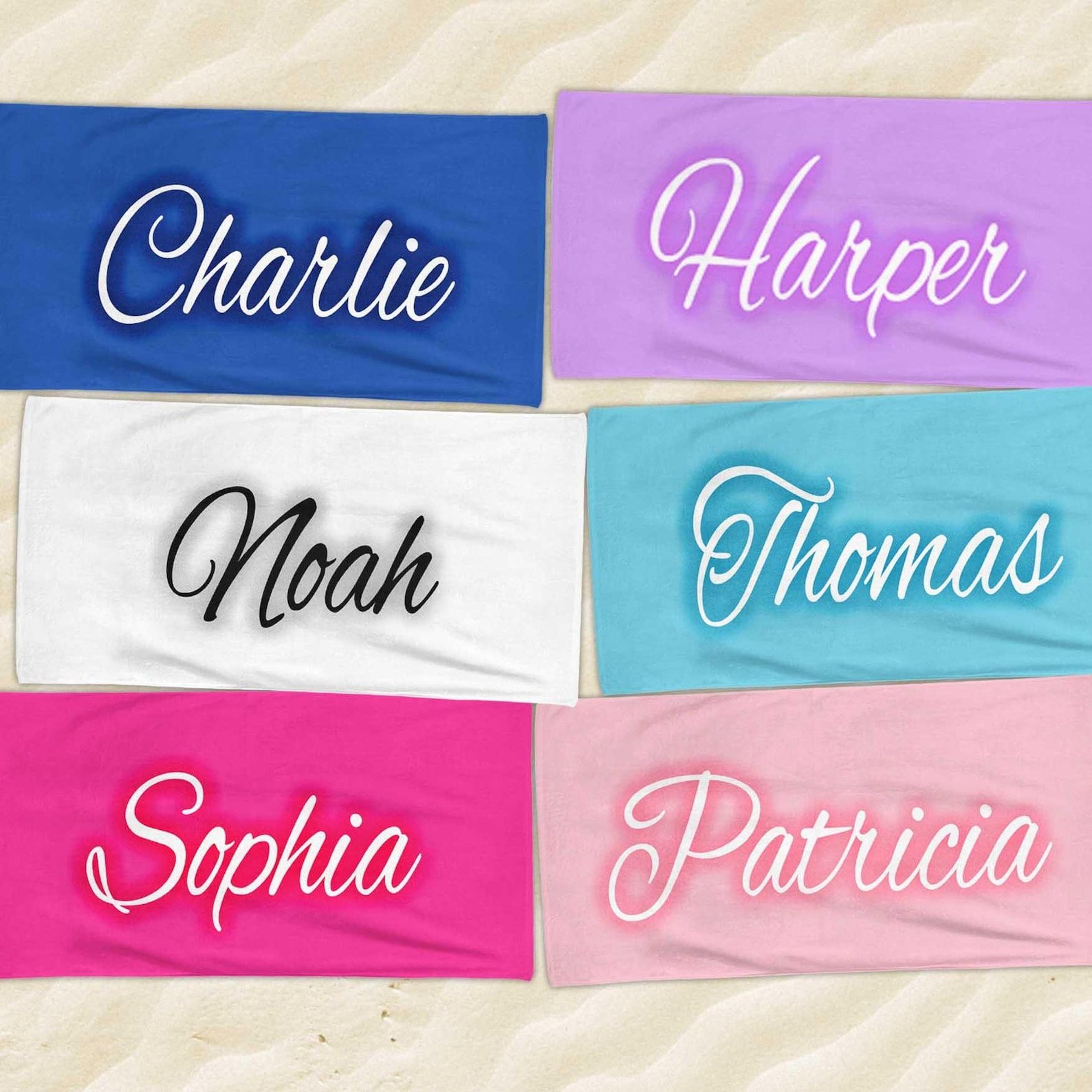 customized beach towel with personalized name – luxury spa & relaxation gift