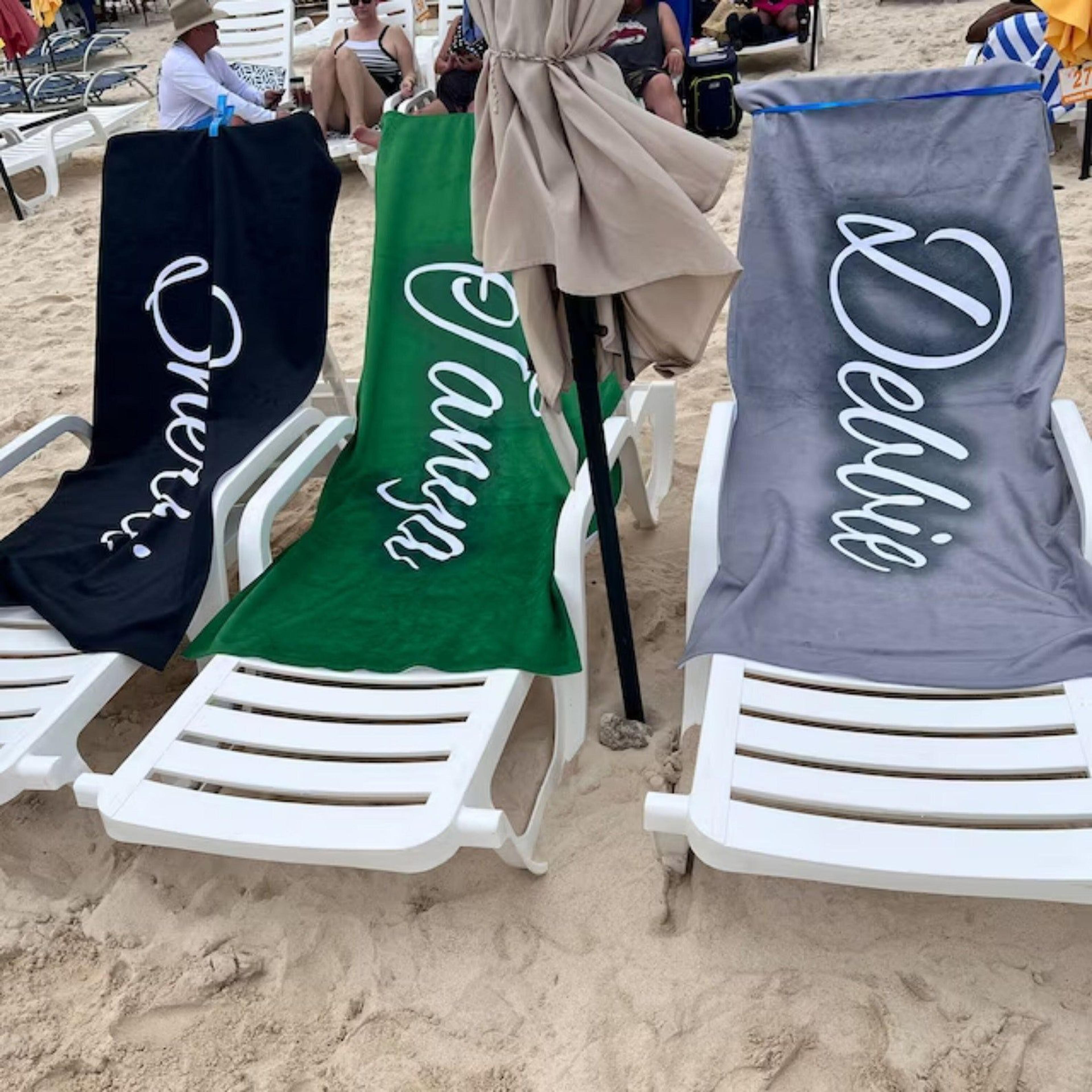 custom name beach towel – personalized summer travel & vacation gift