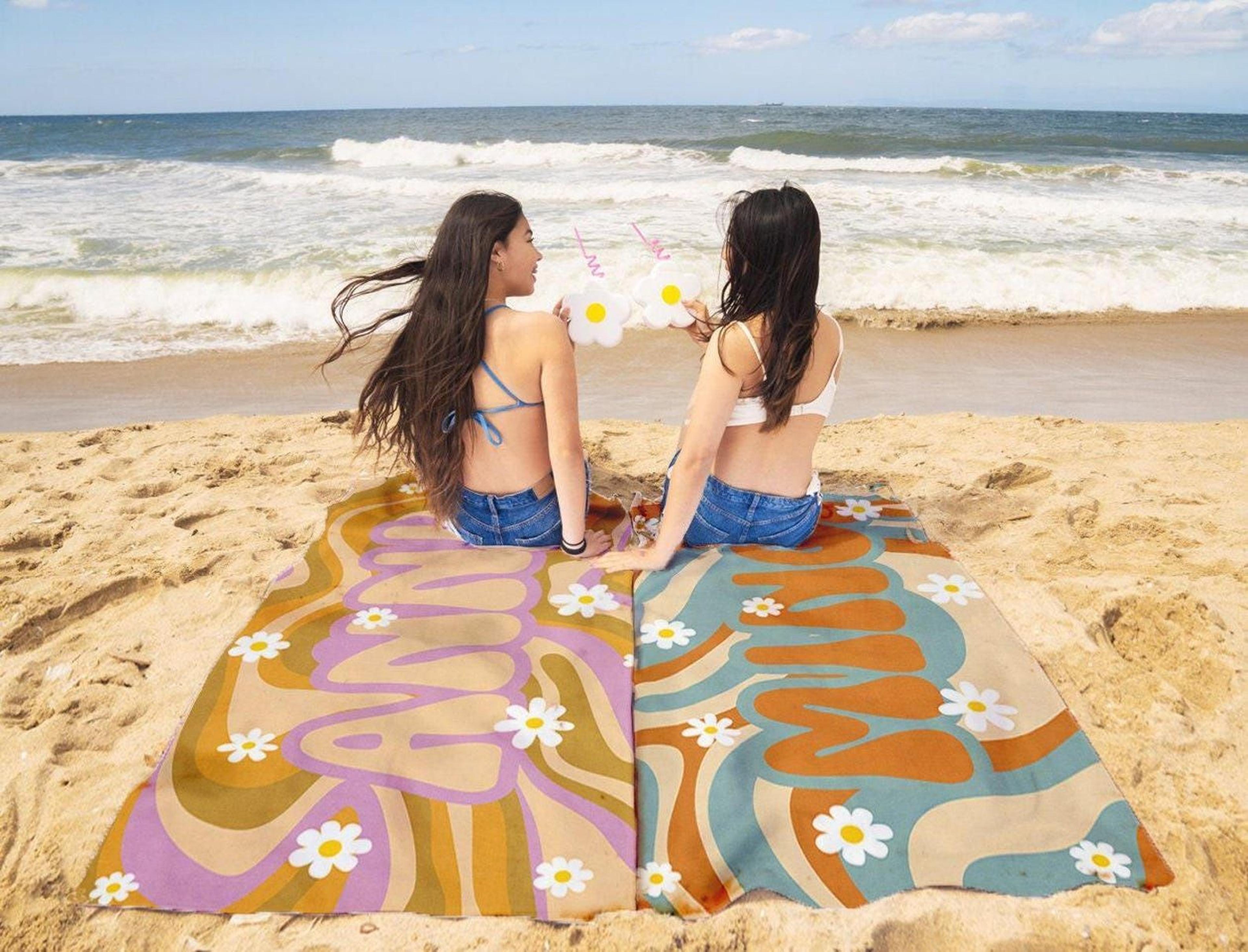 retro personalized beach towel – custom name groovy bath & vacation gift
