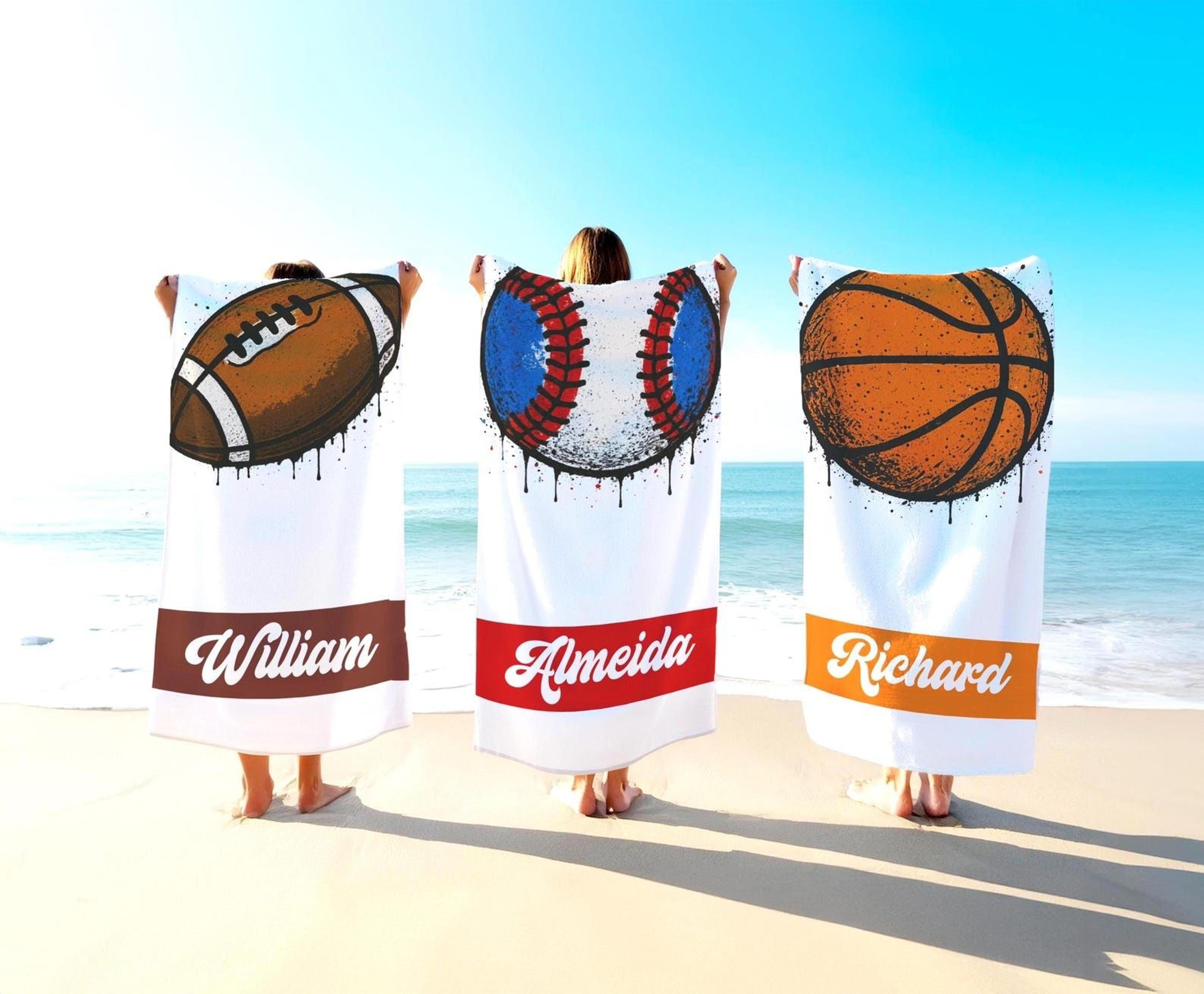 custom graffiti sports towel with personalized name | retro beach & gym towel