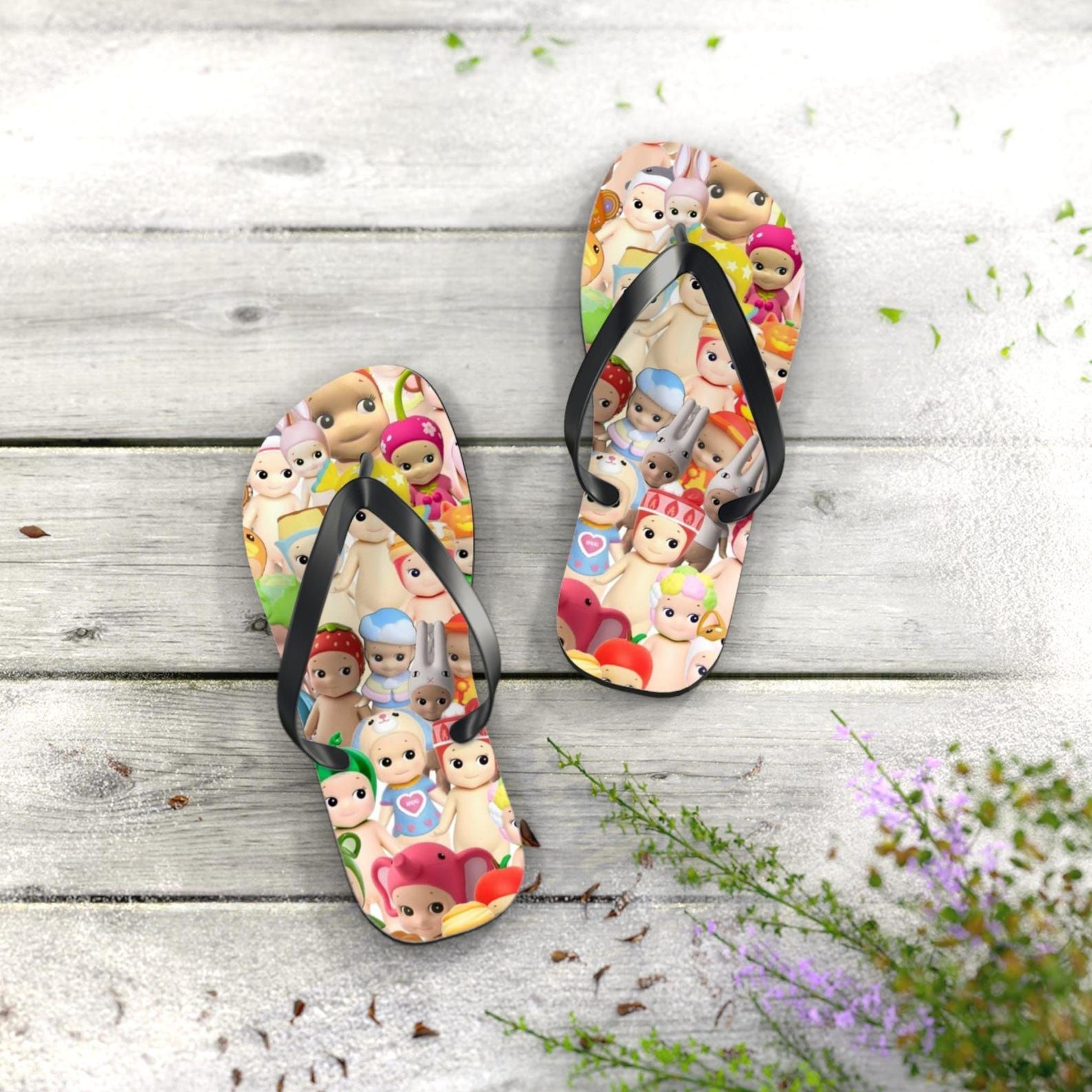 sonny angel flip flops | cute summer sandals | kawaii beach footwear | vacation gift for collectors