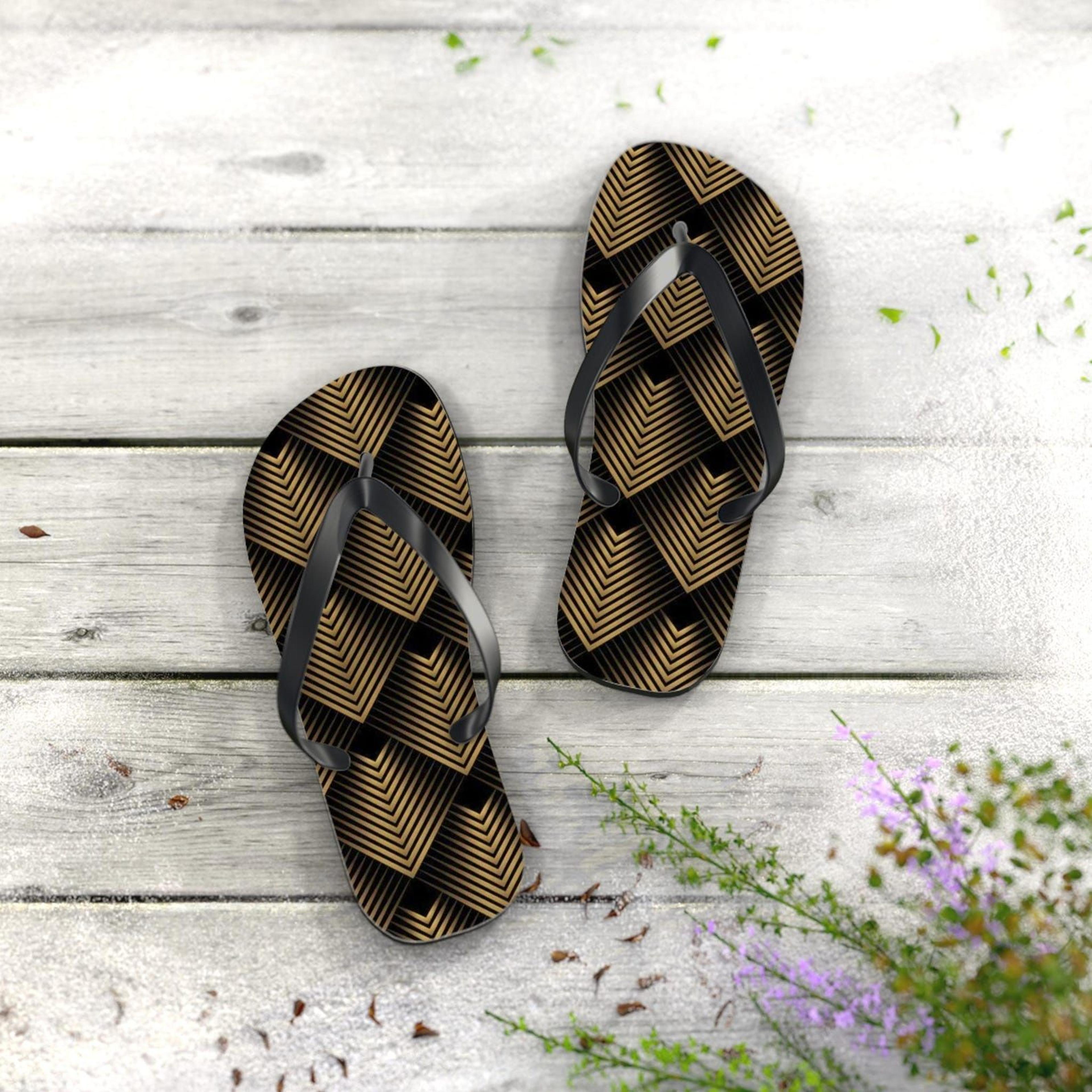 geometric flip flops | modern beach sandals | stylish summer footwear | vacation gift for her