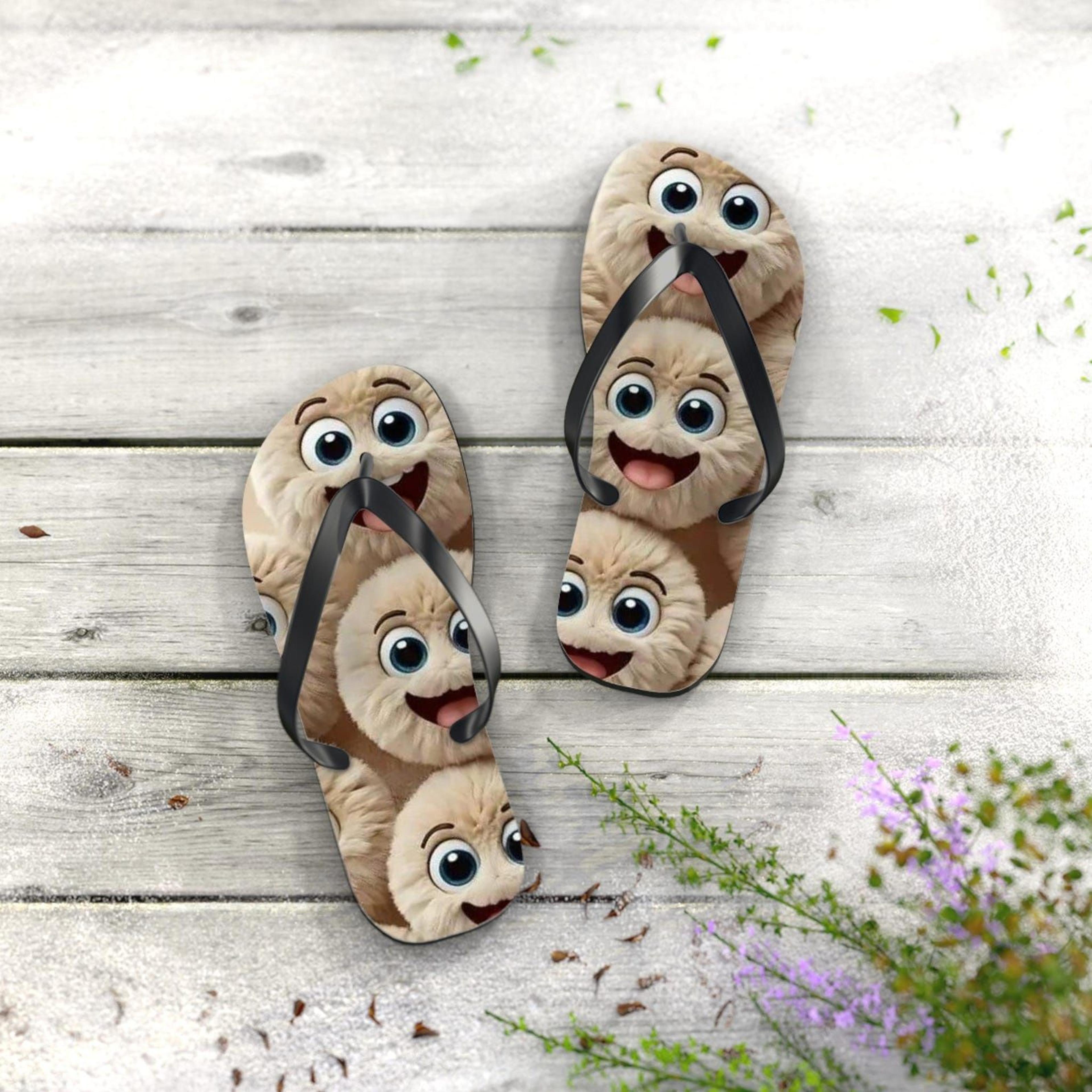 cute cartoon flip flops | kids beach sandals | summer pool footwear | fun vacation gift