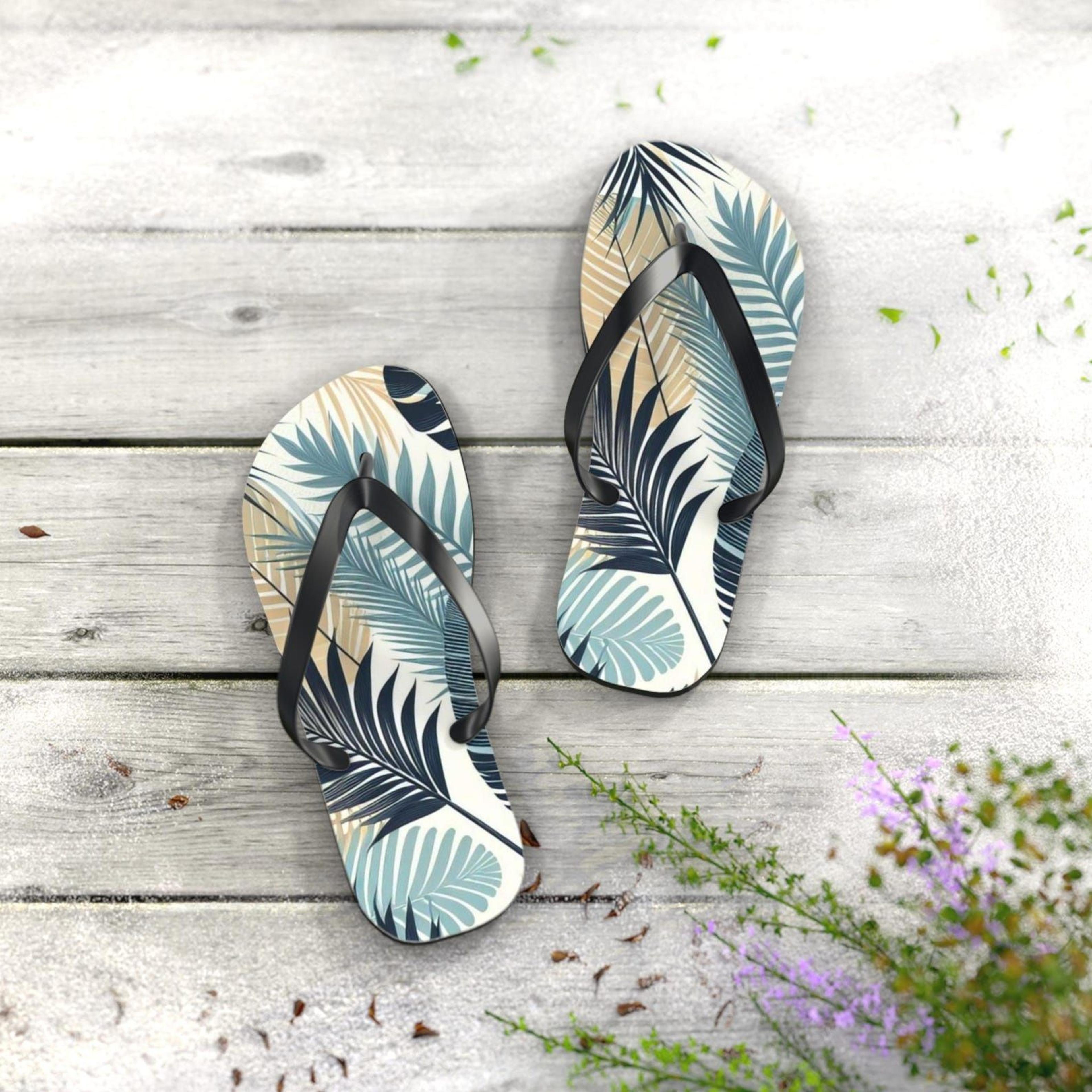 tropical flip flops | beach sandals | summer vacation footwear | tropical getaway gift for her