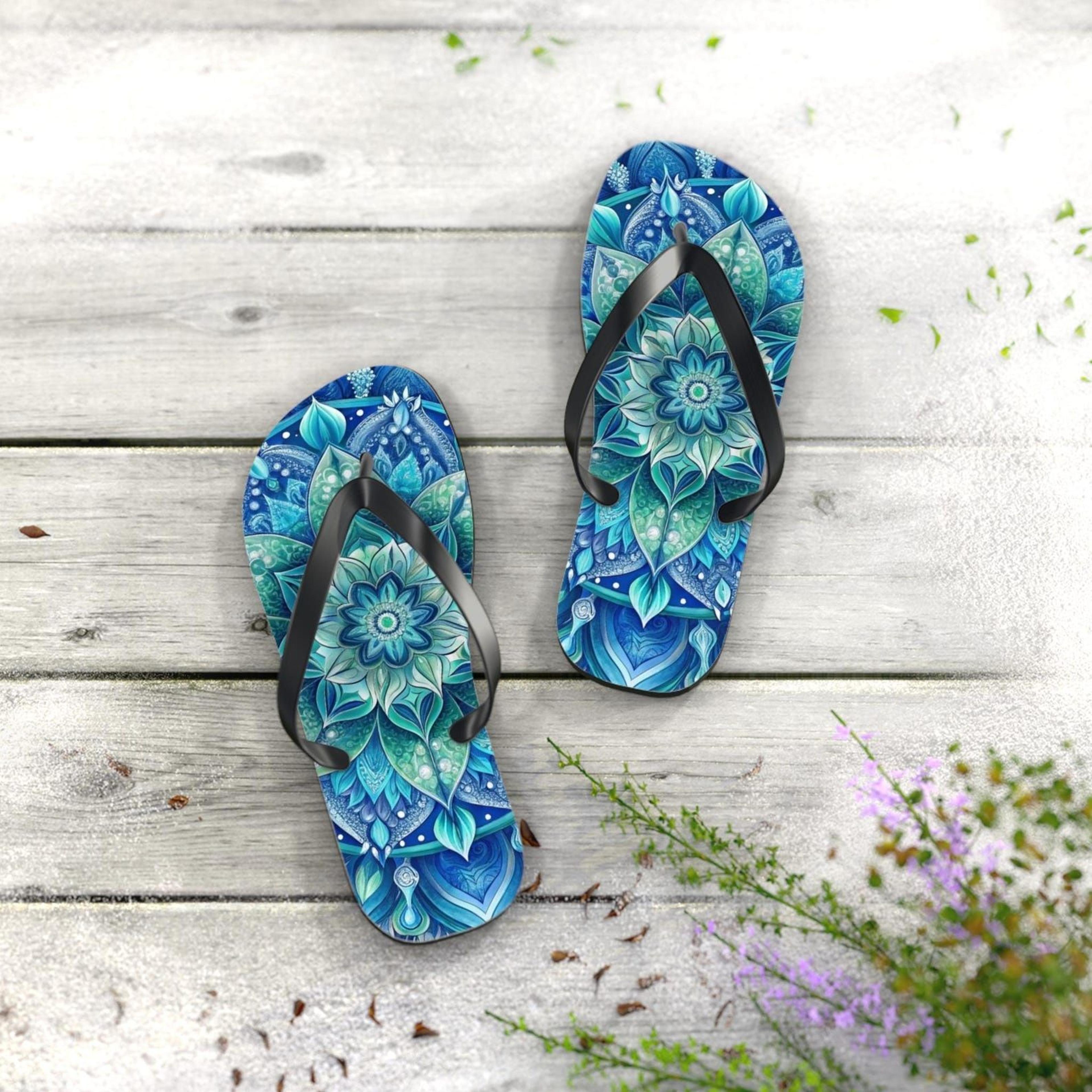 bohemian flip flops | colorful beach sandals | summer vacation footwear | festival ready gift for her