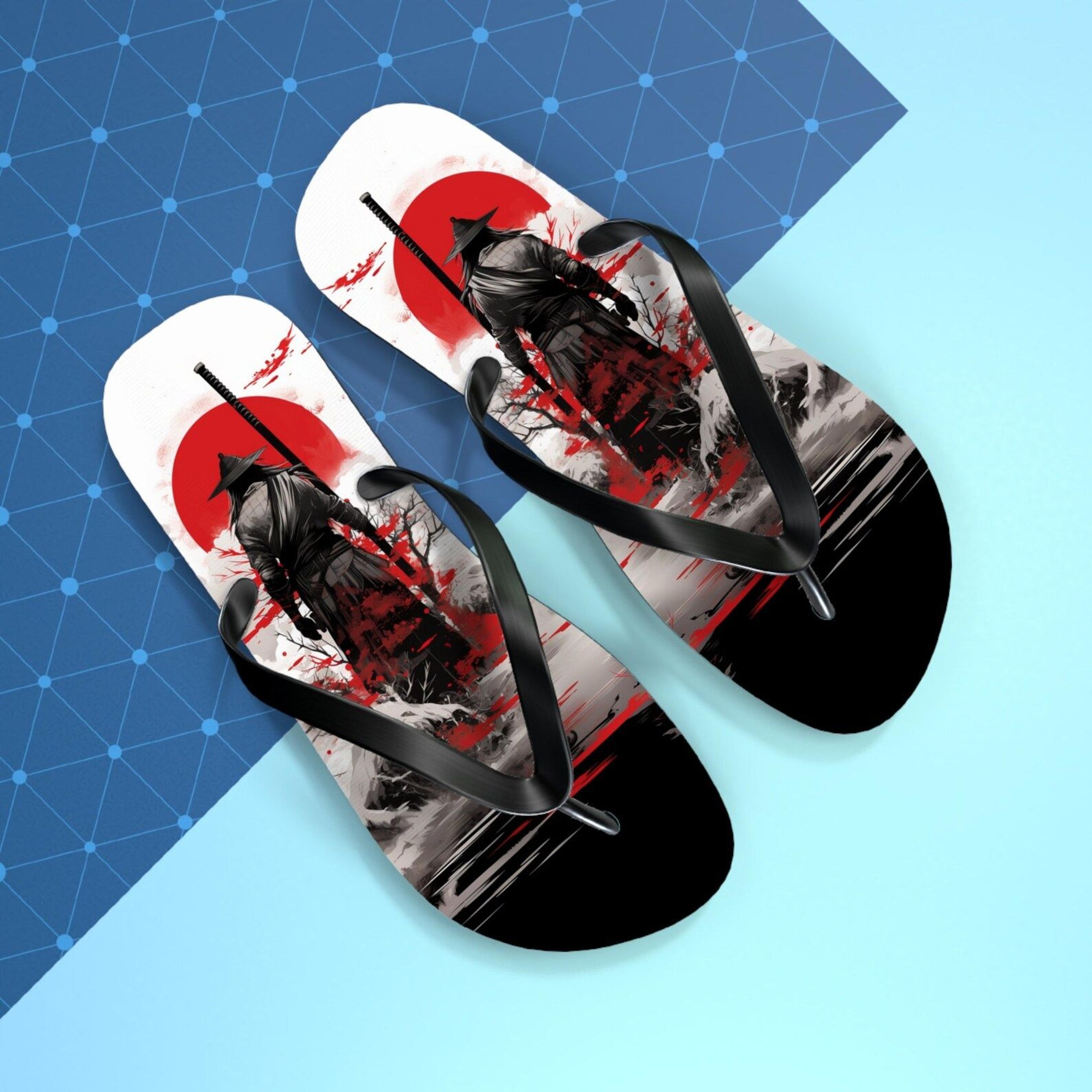 japanese art graphic flip flops for women streetwear summer sandals beach gift