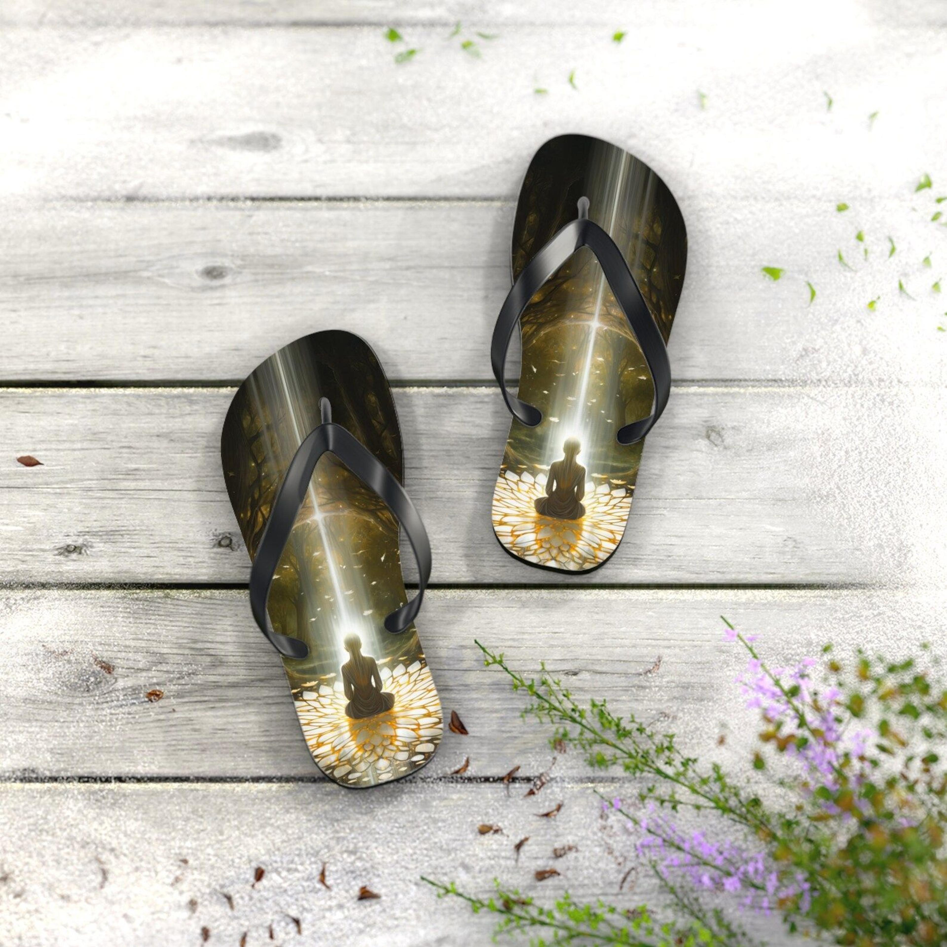 yoga meditation flip flops for women | meditation flip flops | spiritual beach sandals | yogi gift