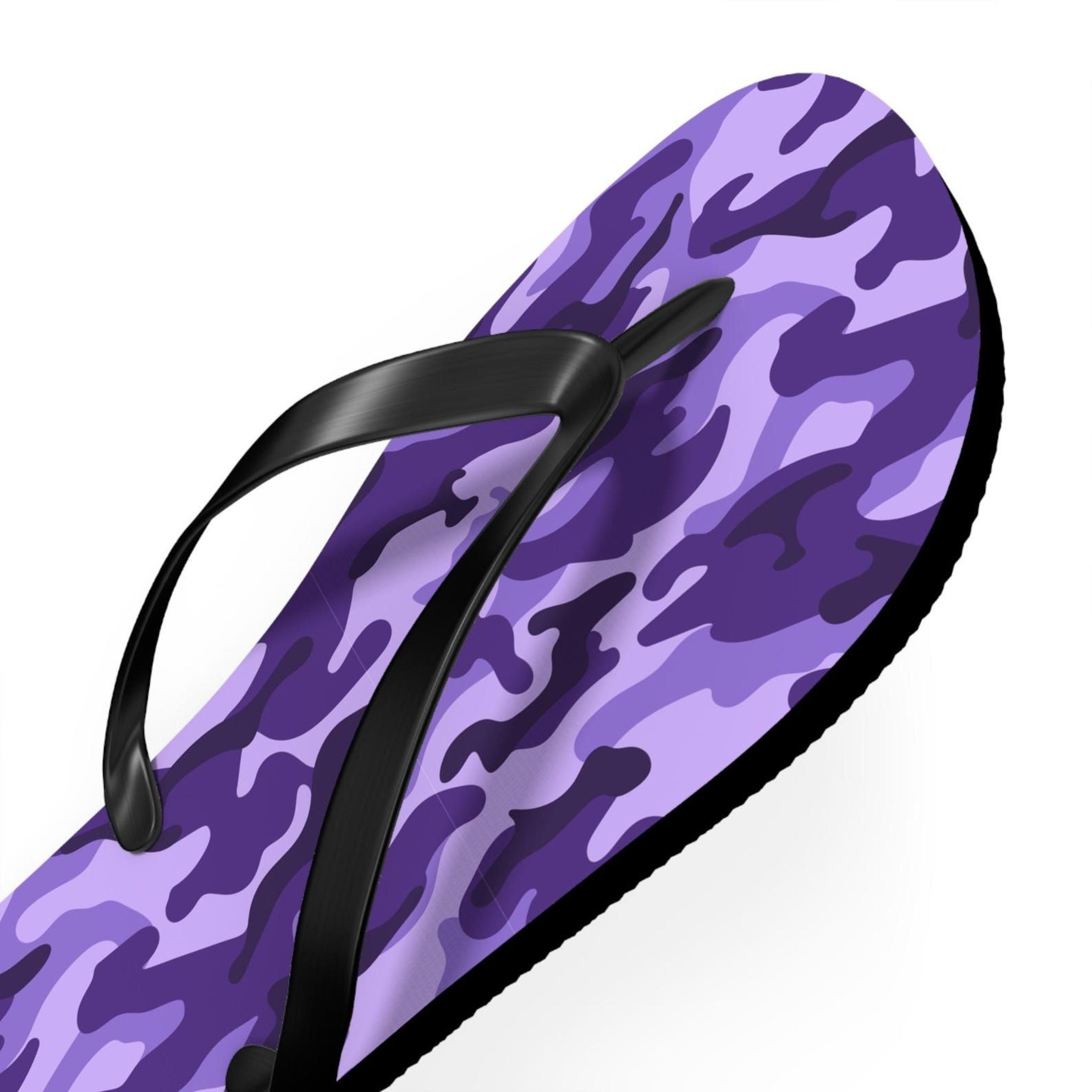 women's purple camouflage flip flops | purple camo flip flops | beach sandals for summer