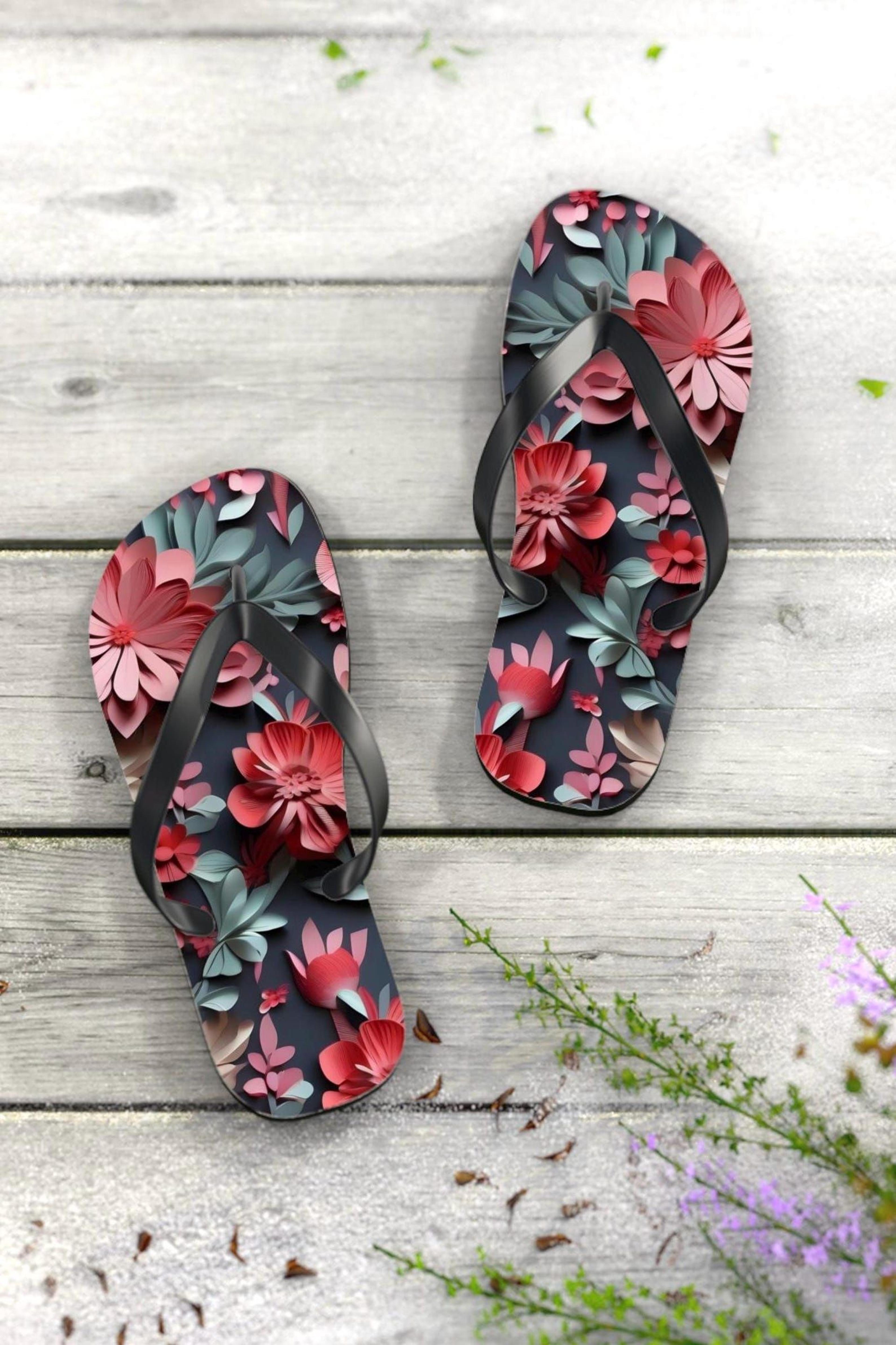 floral flip flops for men & women | flower flip flops | summer beach sandals