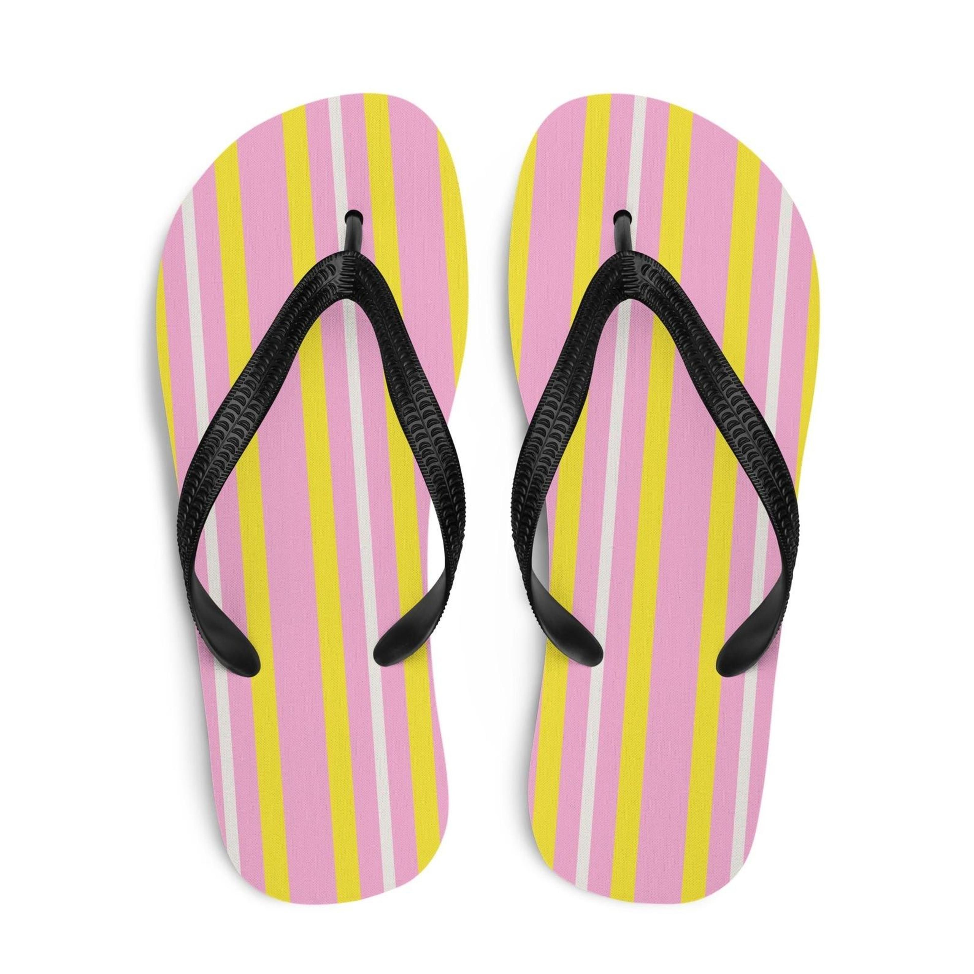 nautical striped flip flops | summer flip flops | lightweight beach sandals for men & women