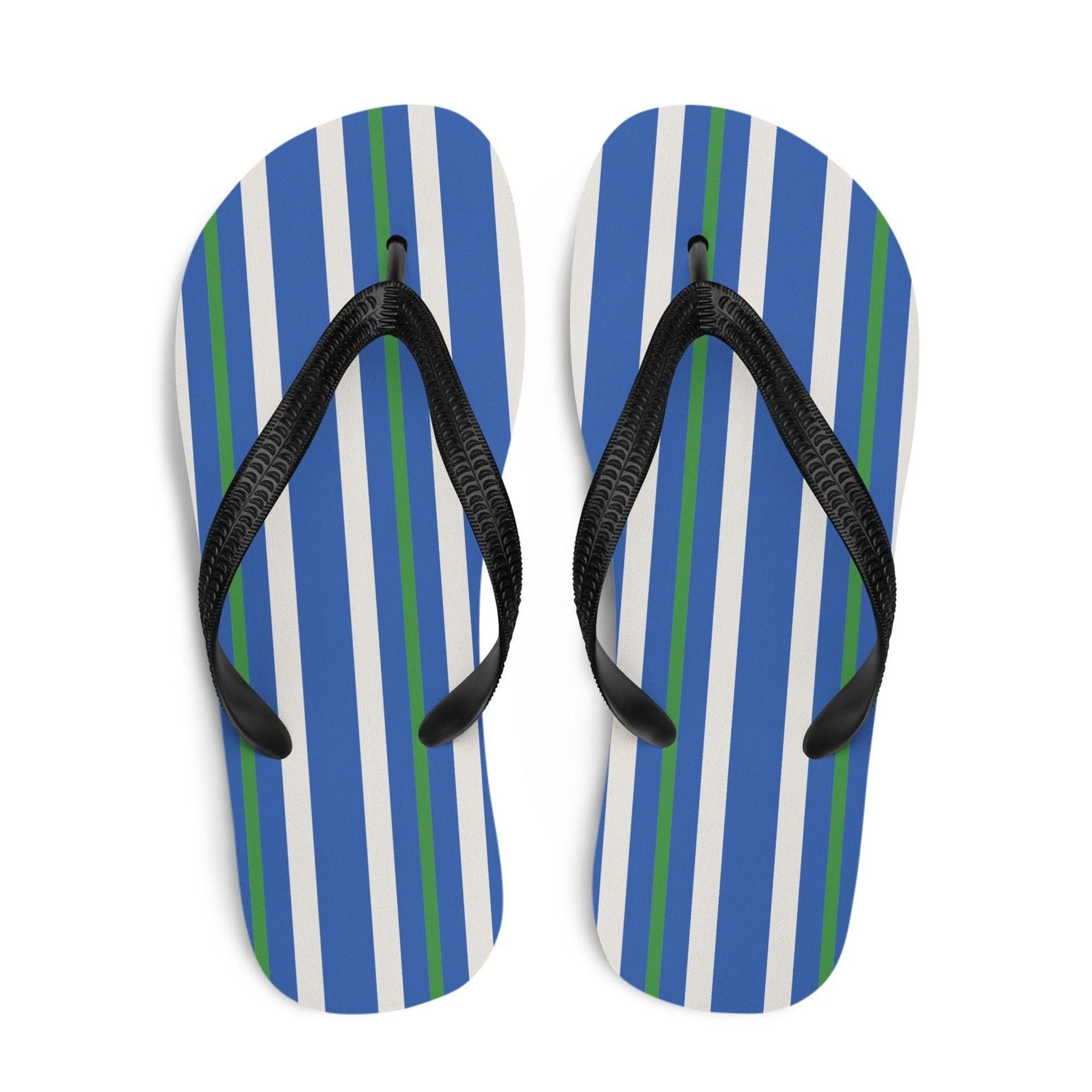 coastal striped flip flops | striped summer sandals | beach flip flops for men & women
