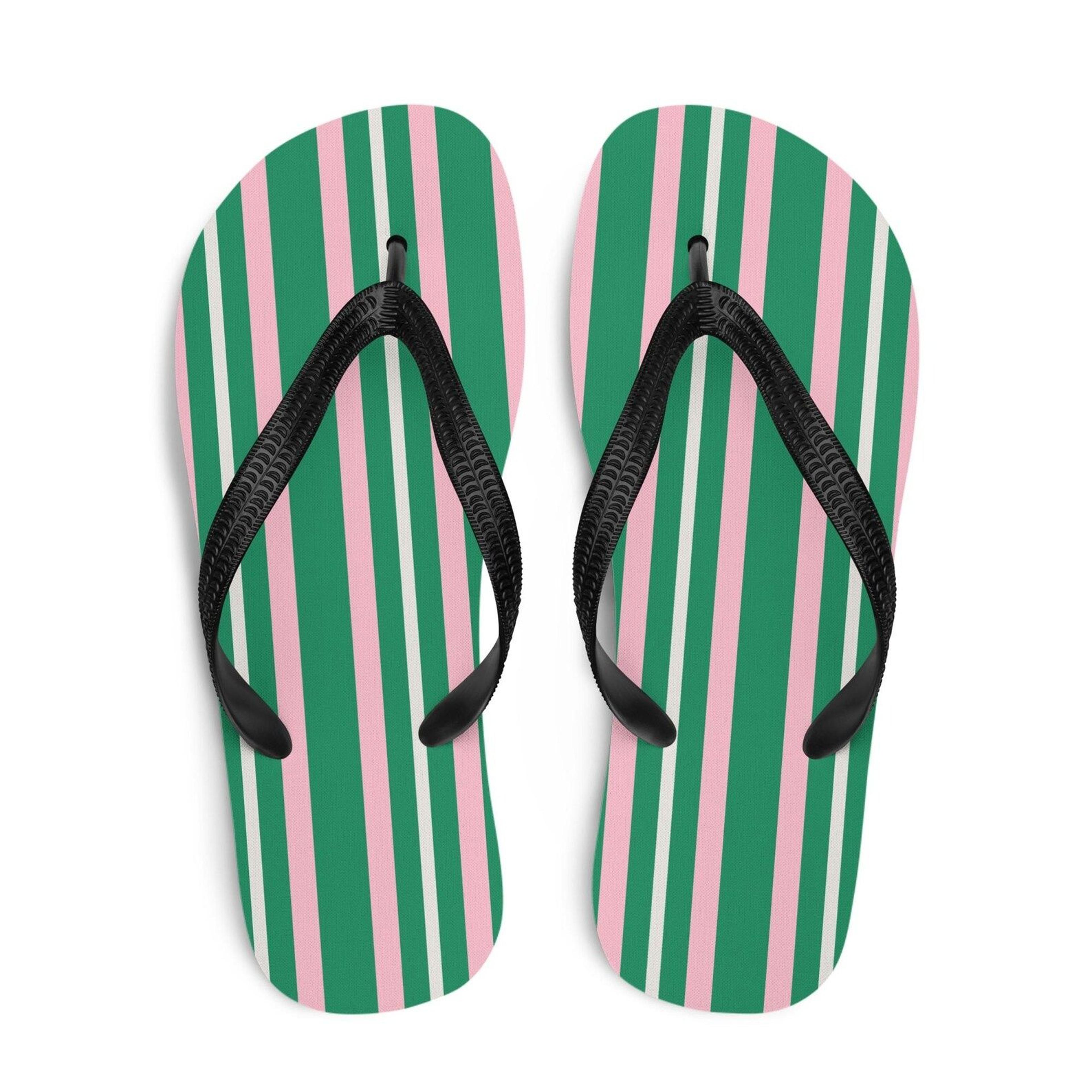 classic stripe flip flops | beach sandals | lightweight summer flip flops for men & women