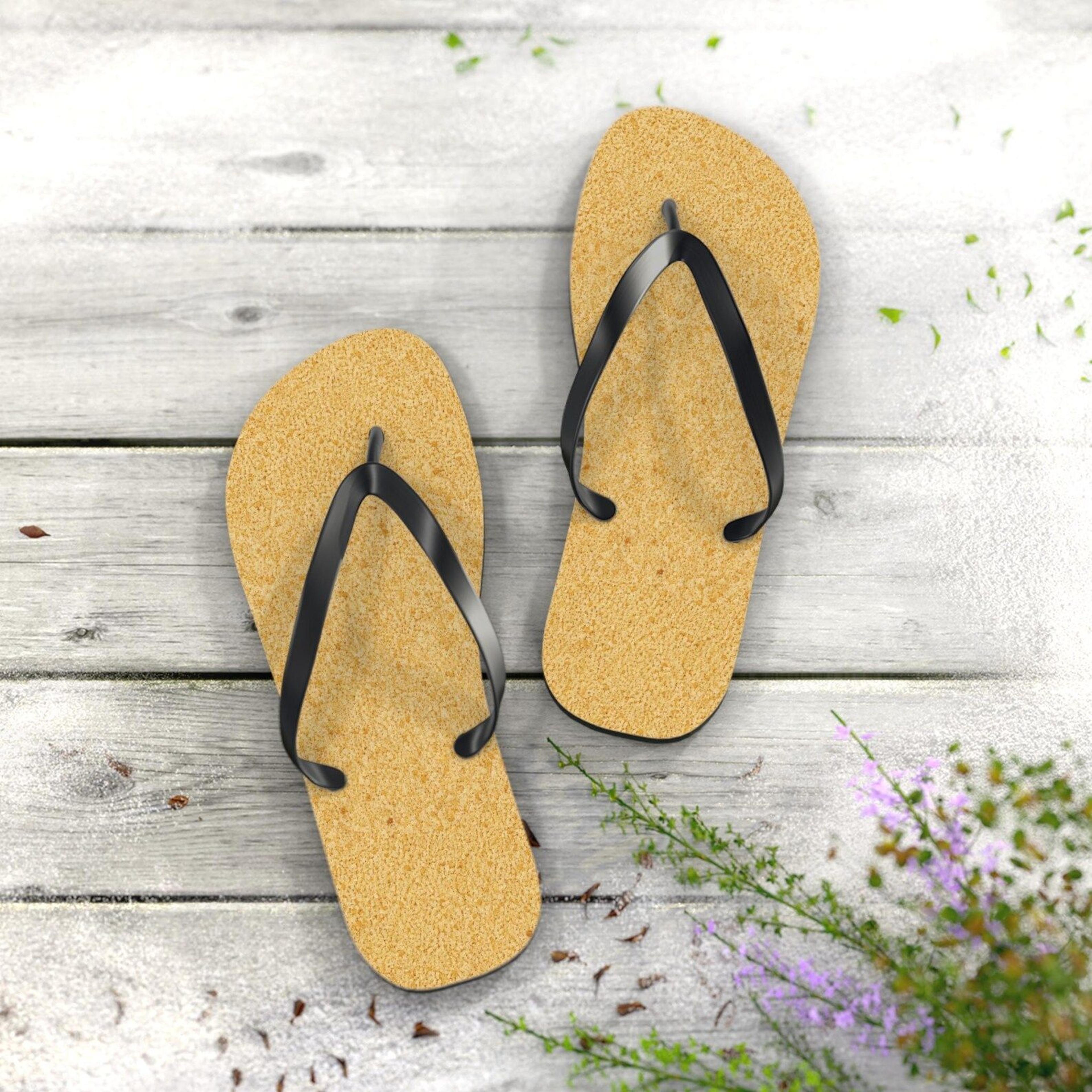 bread crumb texture flip flops for women & men | summer sandals | beach flip flops