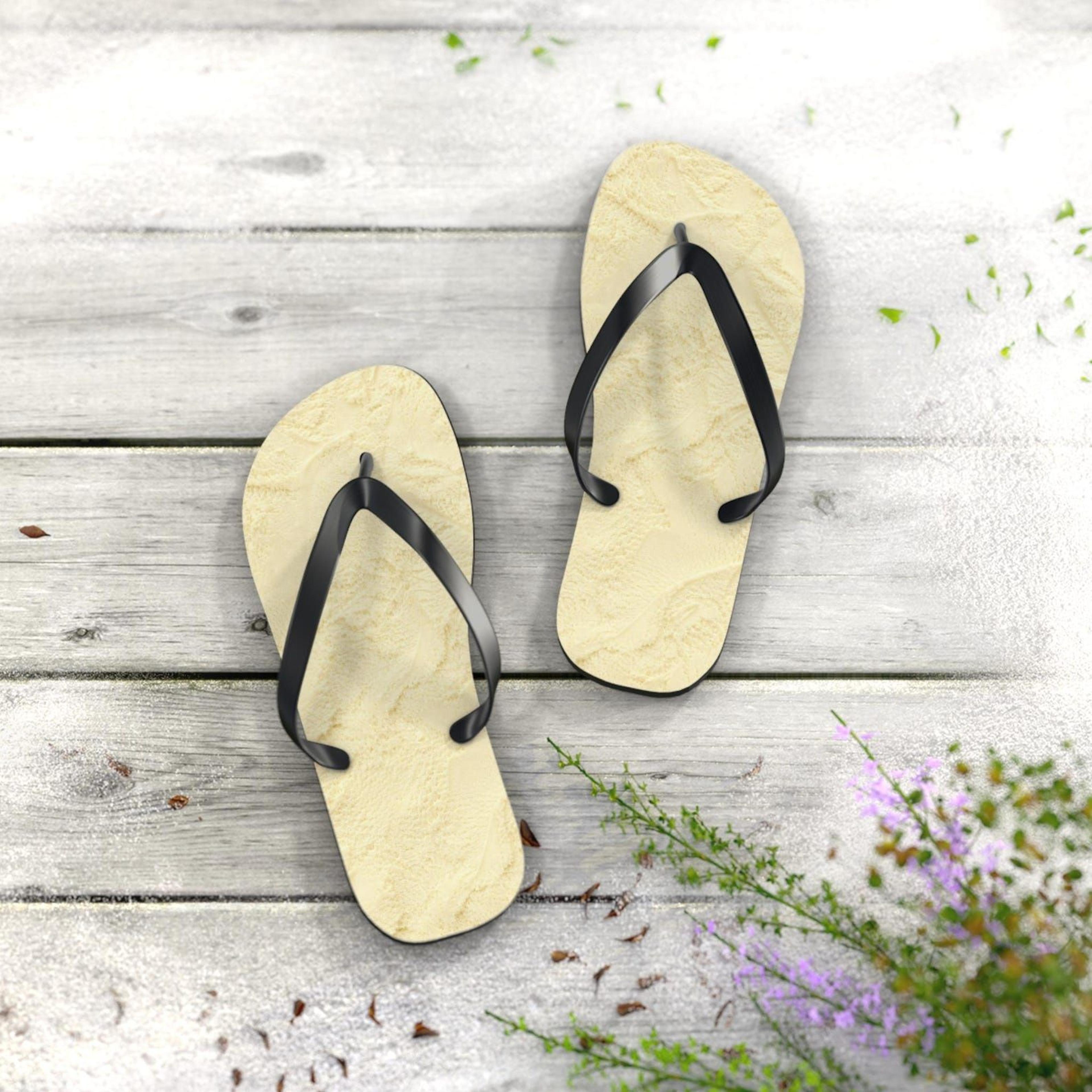 vanilla ice cream texture flip flops for women | summer pool sandals | lightweight beach vacation slippers