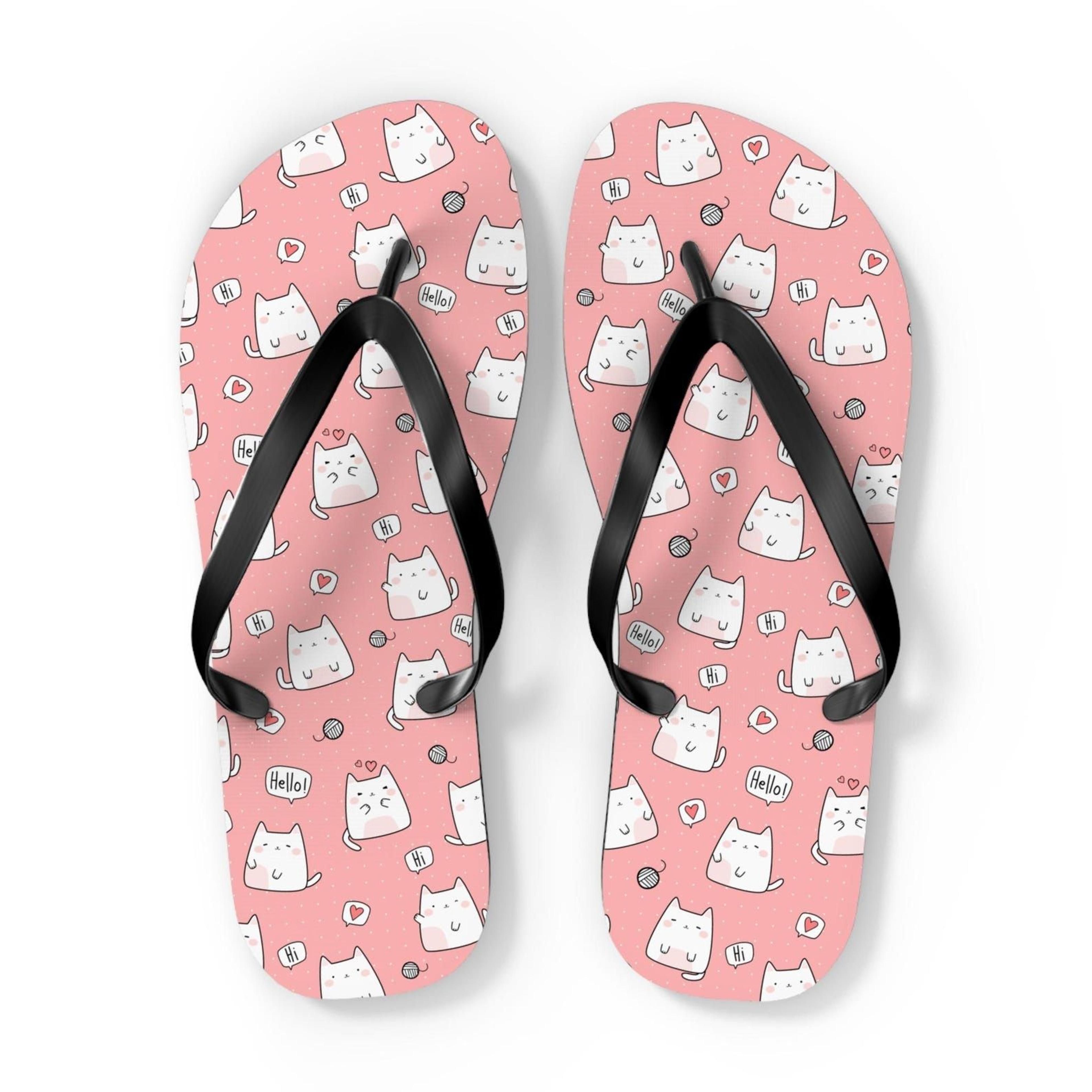 kawaii rabbit flip flops for women | cute bunny floral beach sandals | cottagecore summer slipper