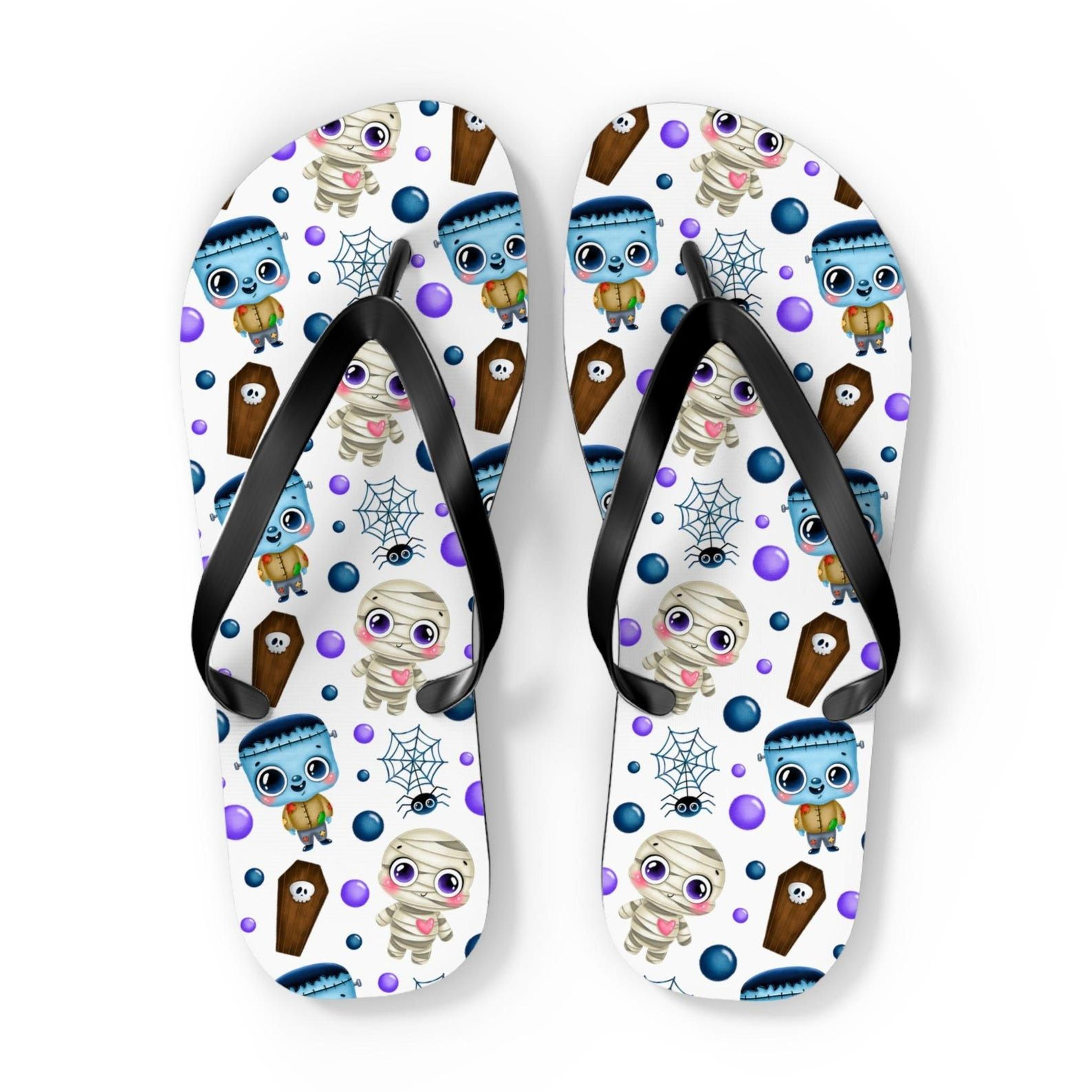 spooky cute flip flops kawaii halloween monster sandals ghost summer beach footwear