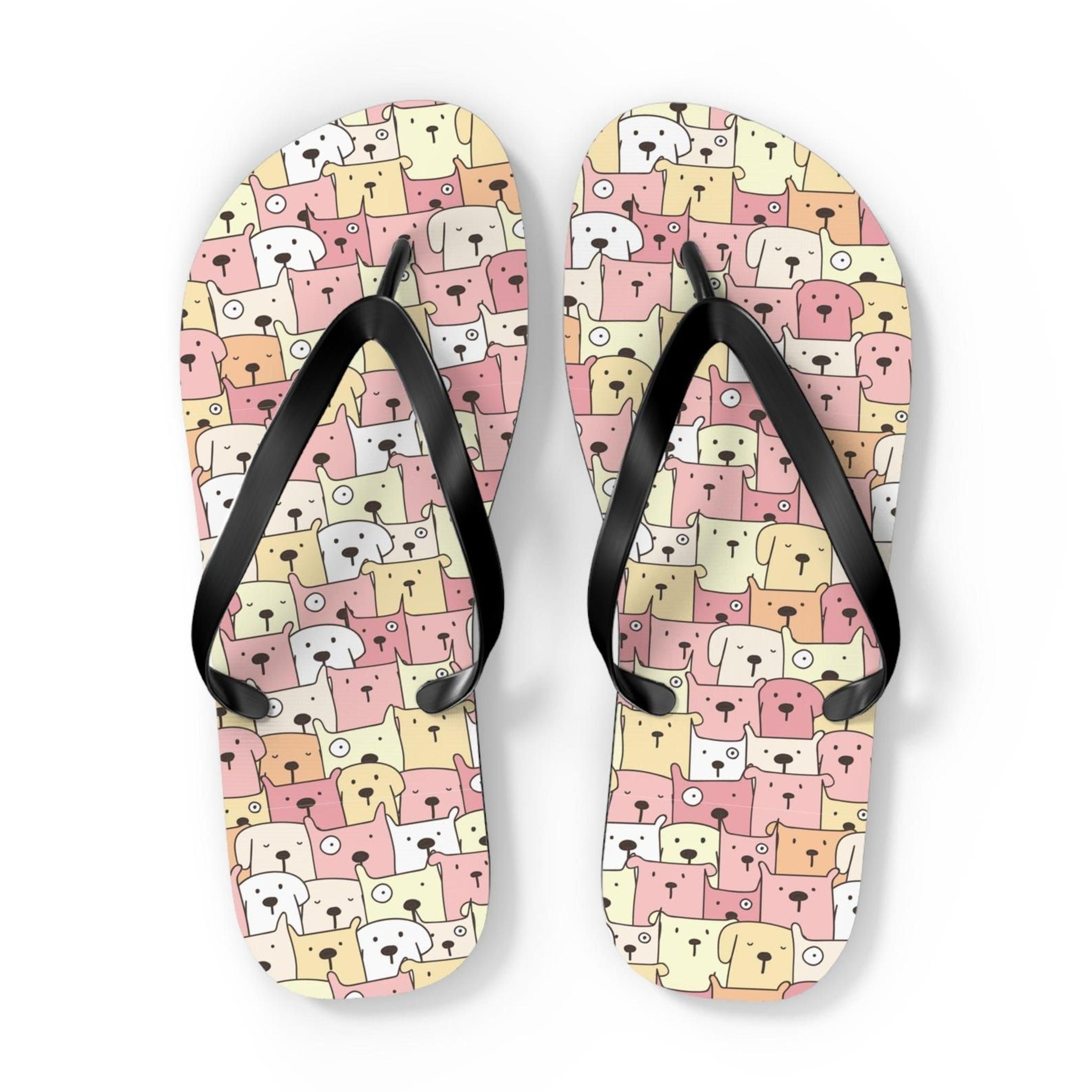 cute dog flip flops kawaii puppy sandals pastel pet summer beach footwear