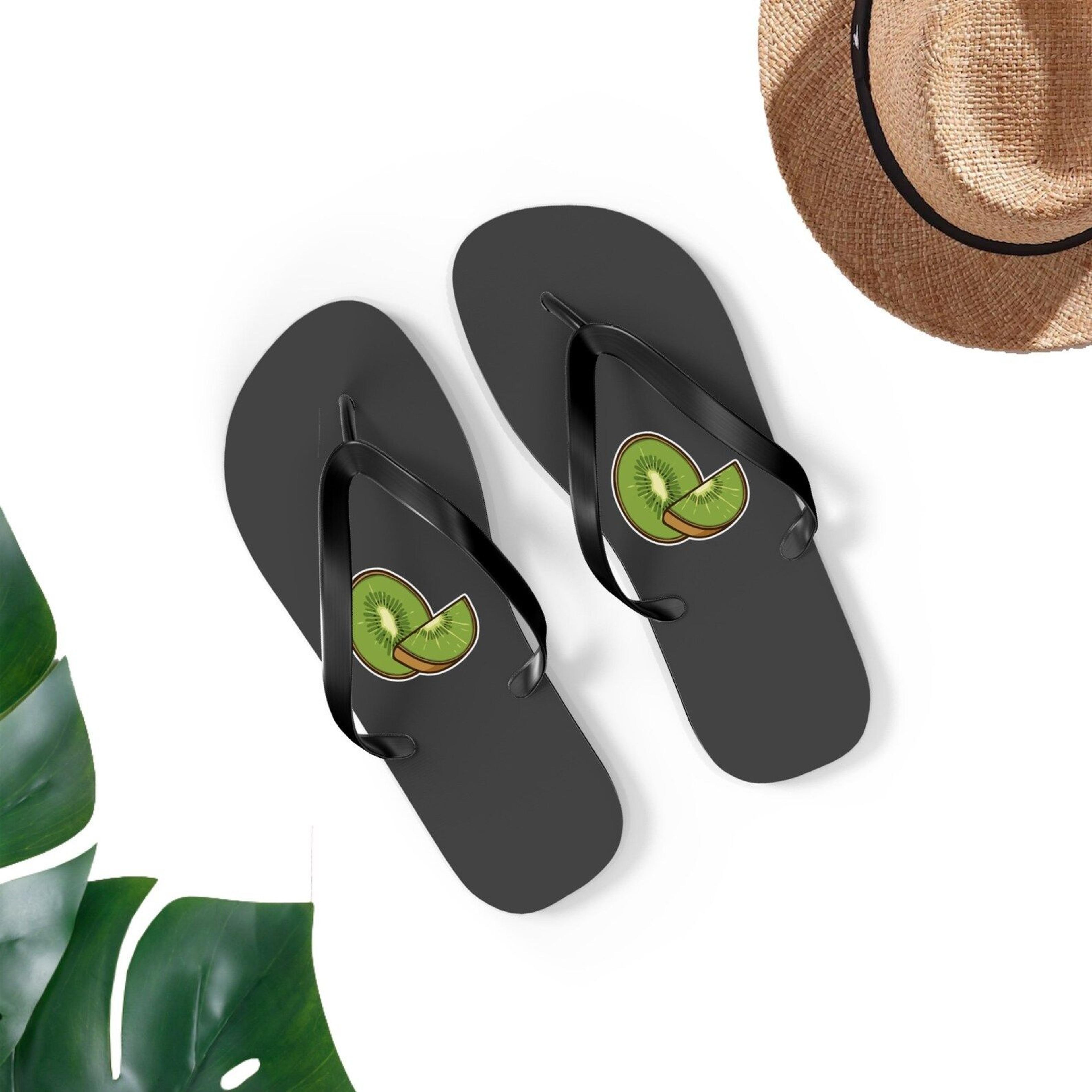 cute kiwi flip flops for men & women | fun kiwi sandals | summer beach footwear