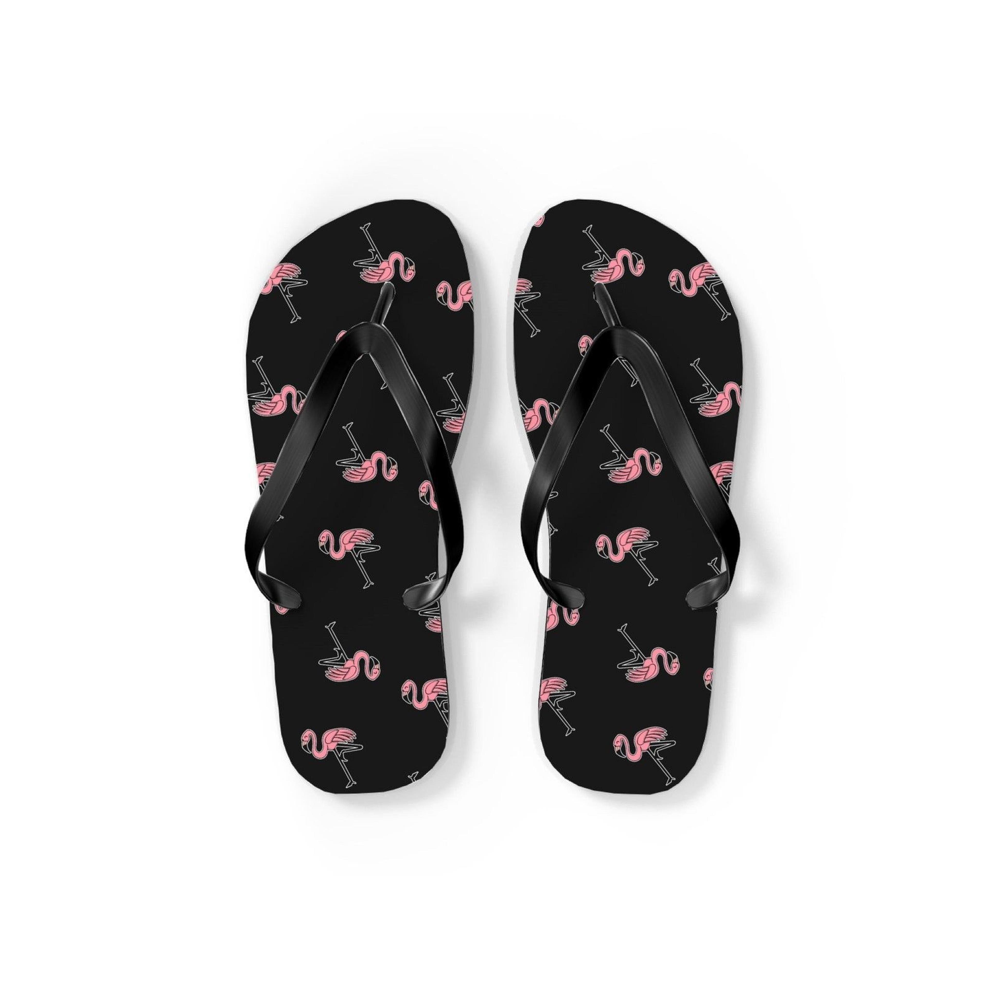 cute flamingo flip flops for men & women | tropical flamingo sandals | summer beach footwear