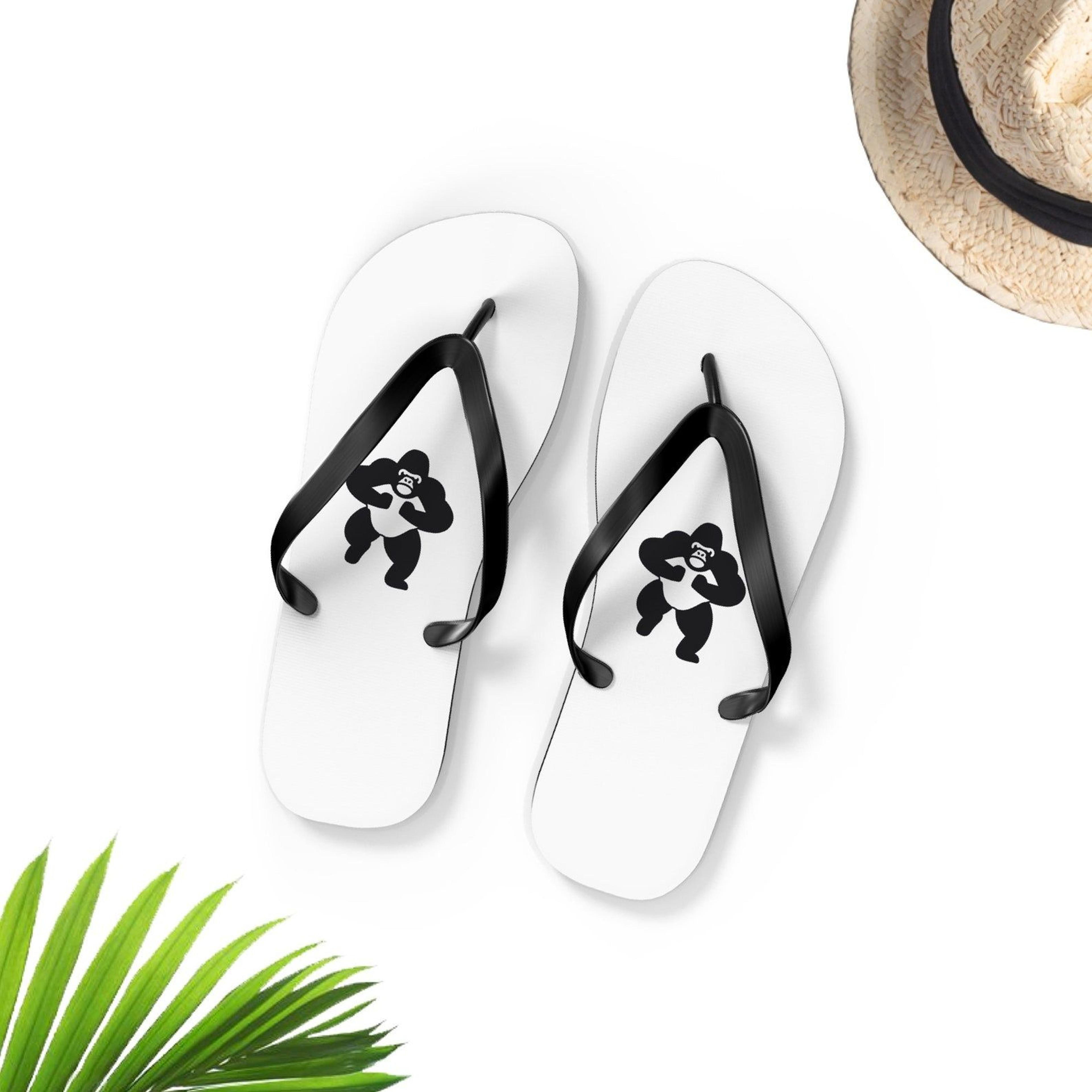 cute gorilla flip flops for men & women | gorilla sandals | wildlife summer beach footwear