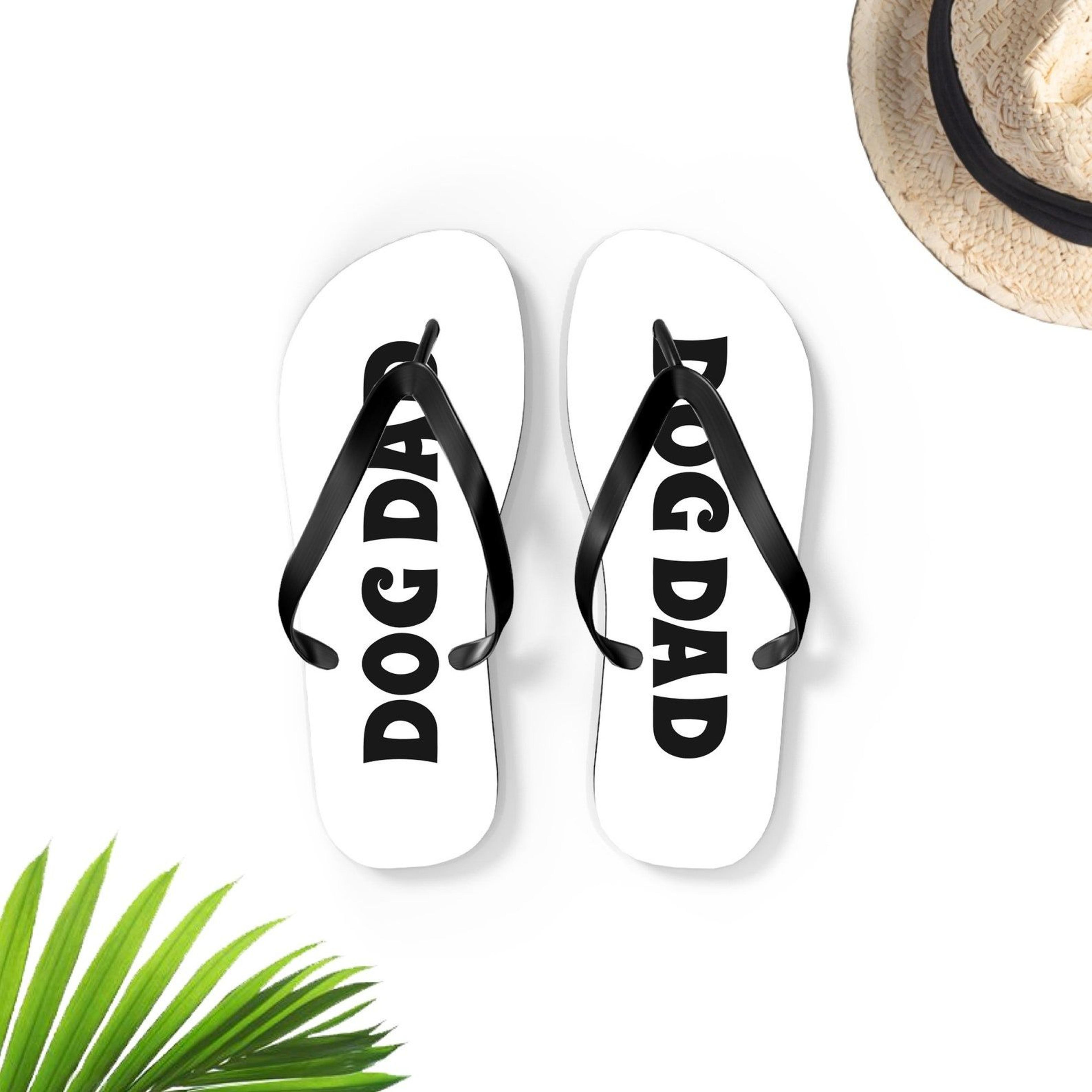 dog dad flip flops for men | father's day sandals | pet lover summer footwear