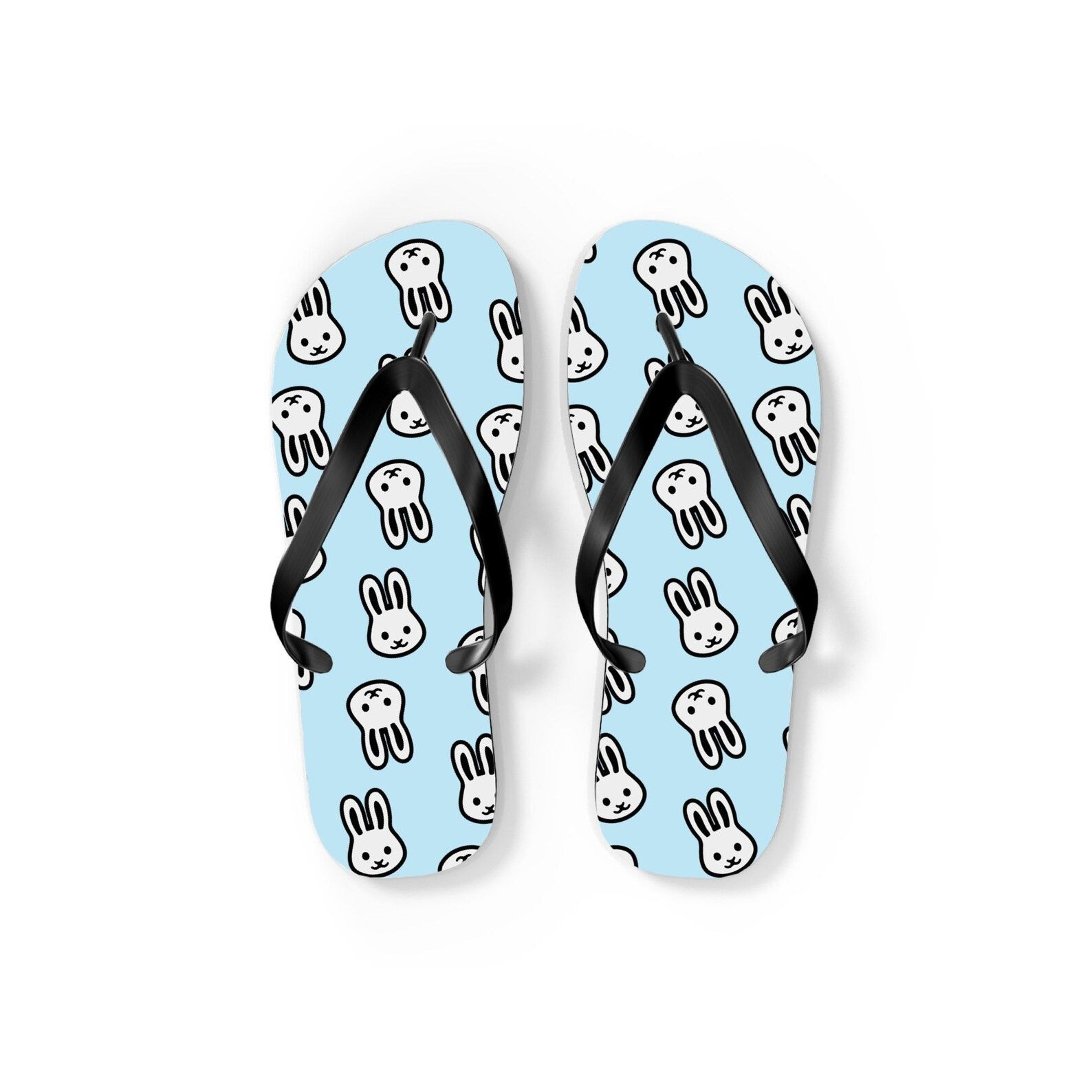cute rabbit flip flops for men & women | bunny sandals | fun summer beach