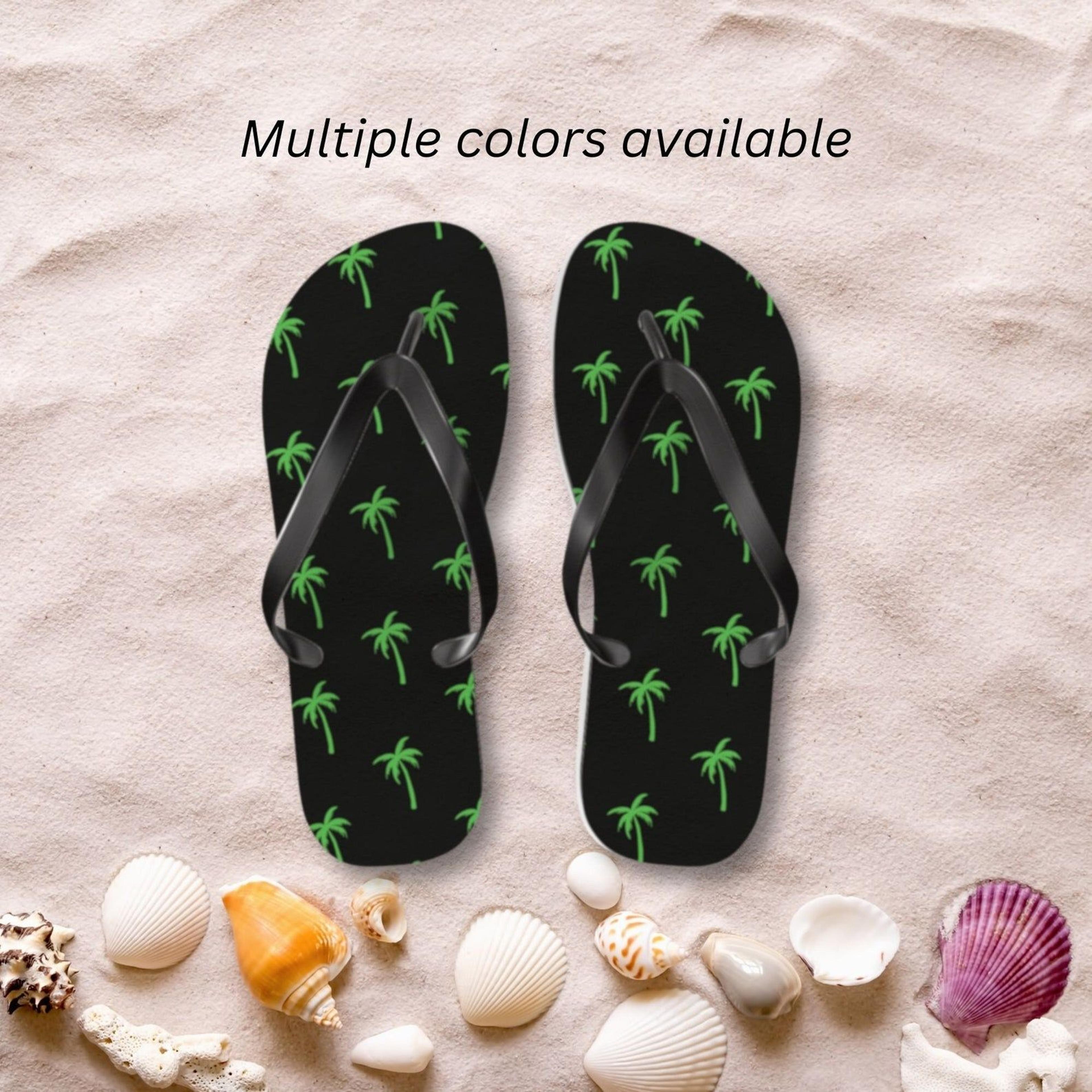 tropical palm tree flip flops for men & women | palm tree flip flops | stylish beach sandals