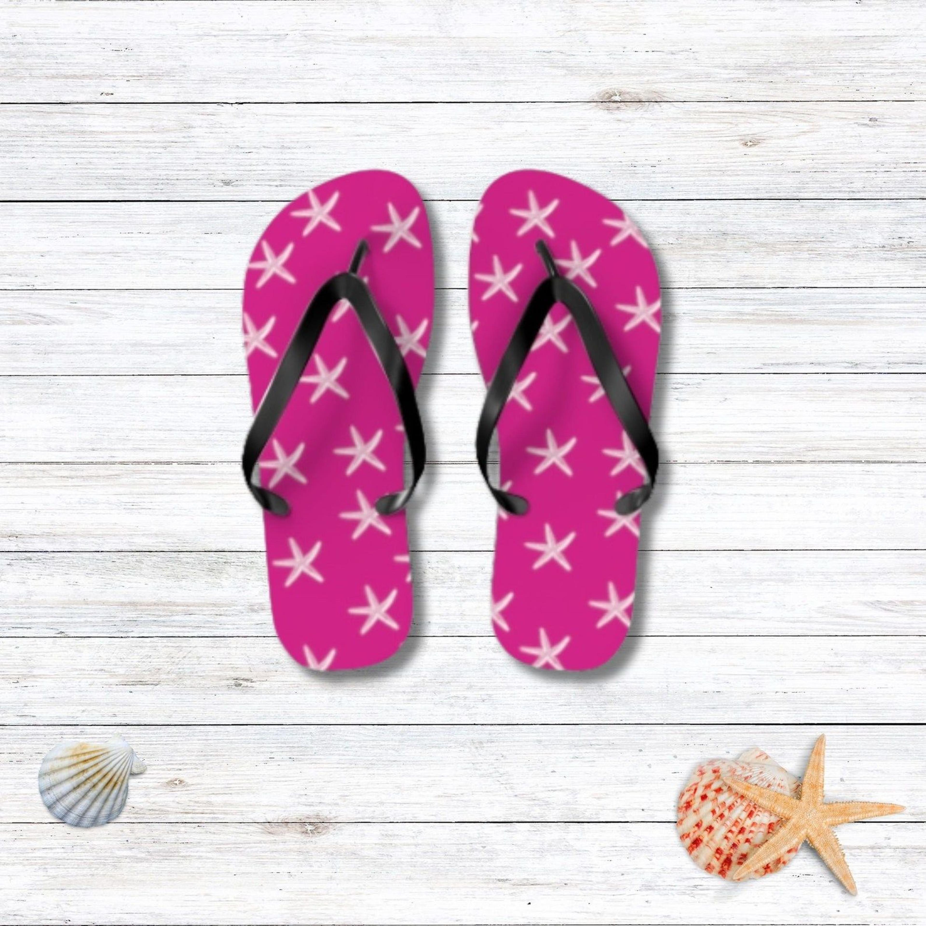 coastal starfish beach flip flops for women | starfish beach flip flops | stylish beach flip flops